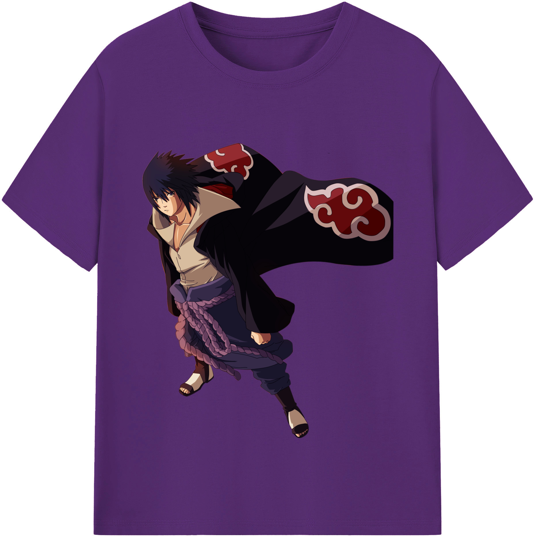 （画像用） NARUTO -ナルト- うちは サスケ Uchiha Sasuke 綿100％半袖Tシャツ（フロントプリント）