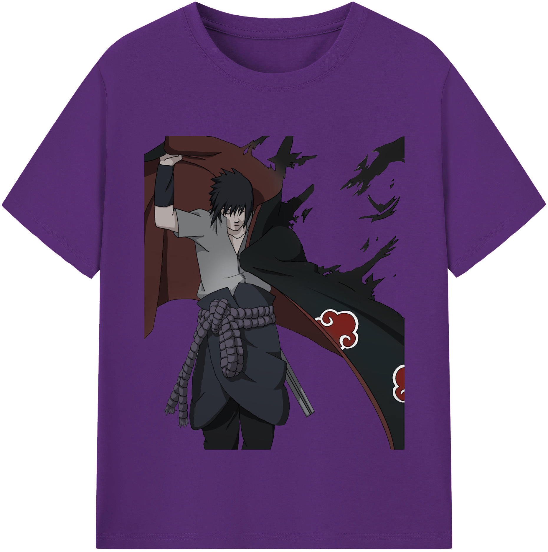 （画像用） NARUTO -ナルト- うちは サスケ Uchiha Sasuke 綿100％半袖Tシャツ（フロントプリント）