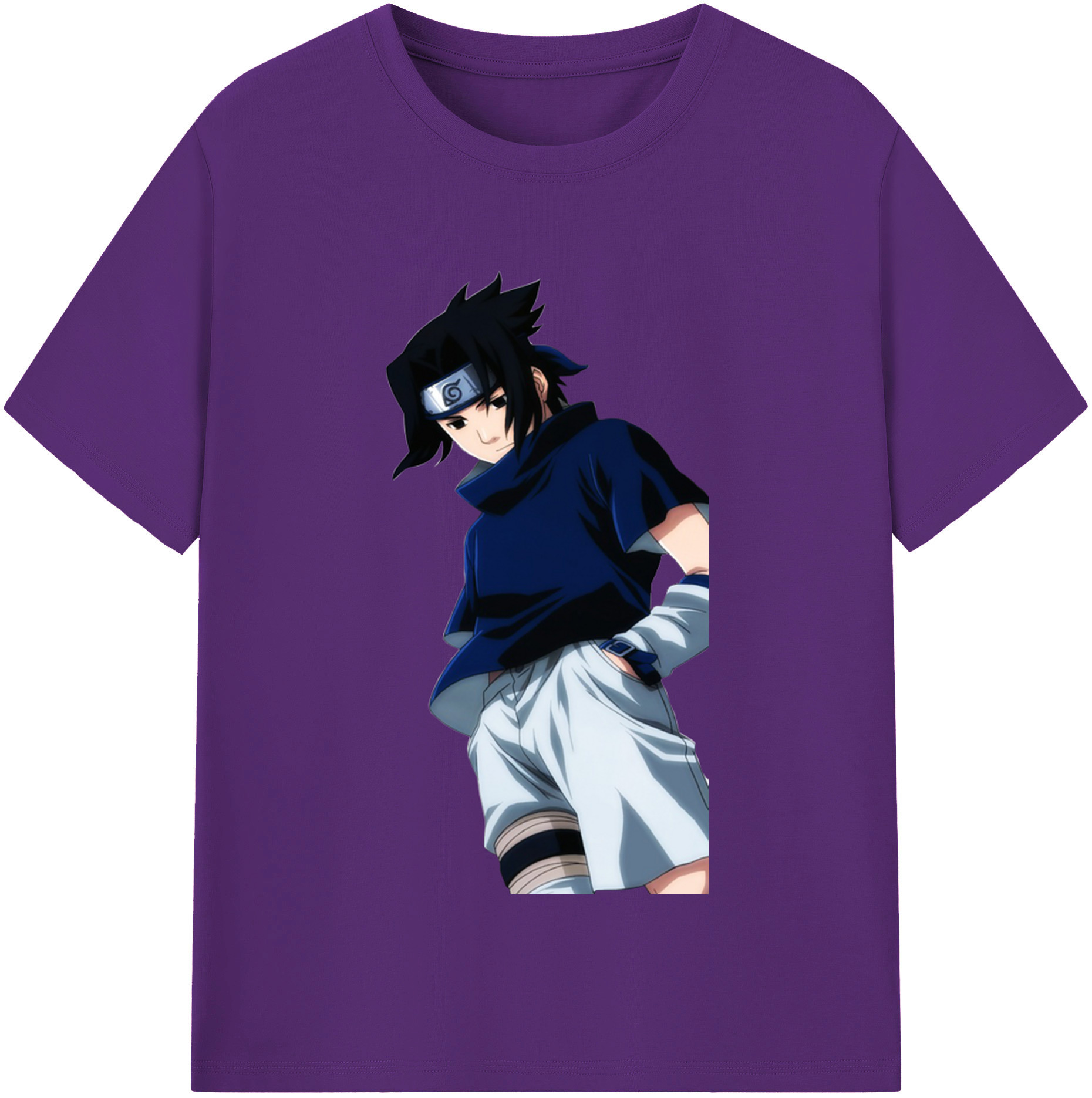 （画像用） NARUTO -ナルト- うちは サスケ Uchiha Sasuke 綿100％半袖Tシャツ（フロントプリント）