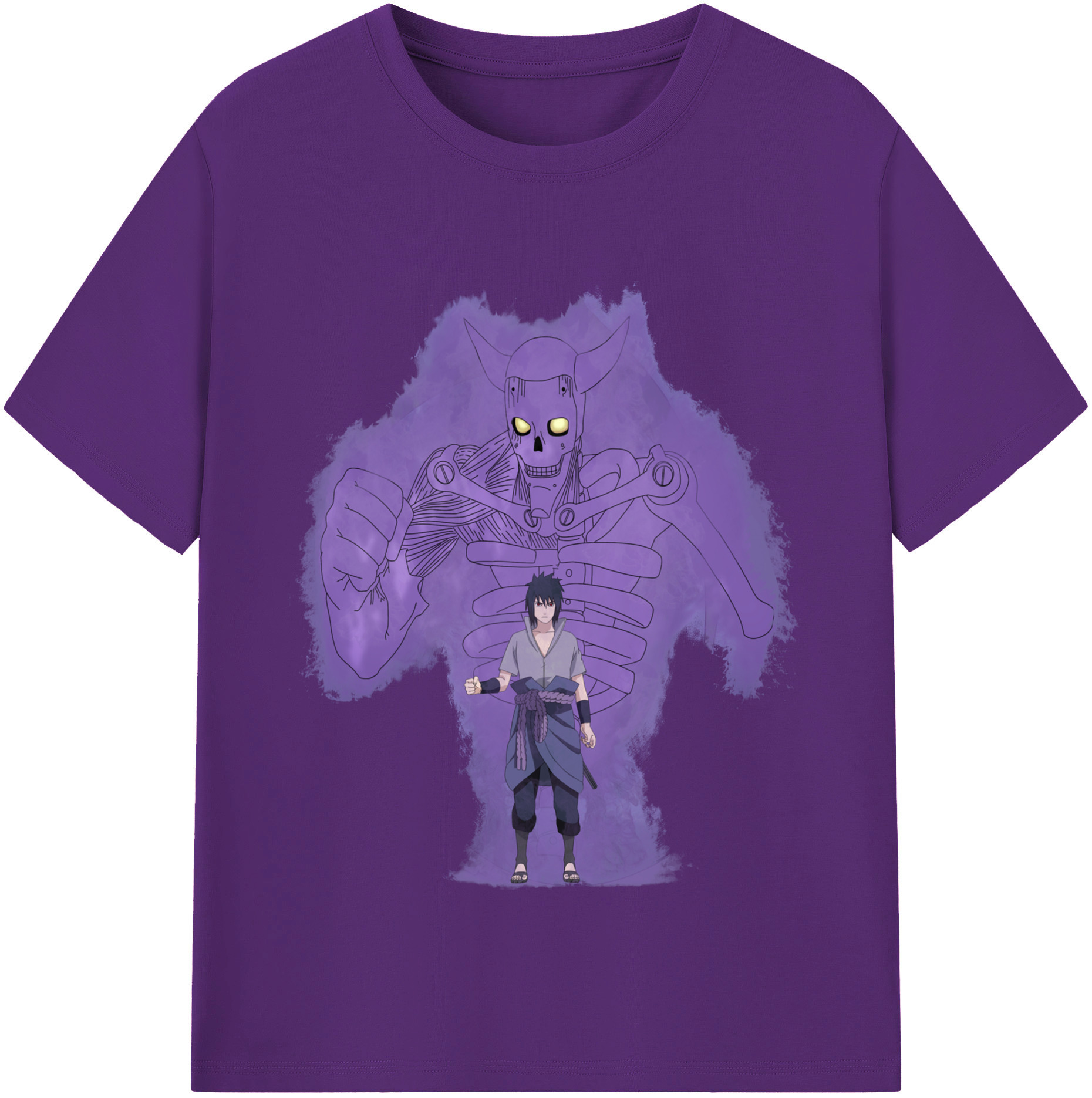 （画像用） NARUTO -ナルト- うちは サスケ Uchiha Sasuke 綿100％半袖Tシャツ（フロントプリント）