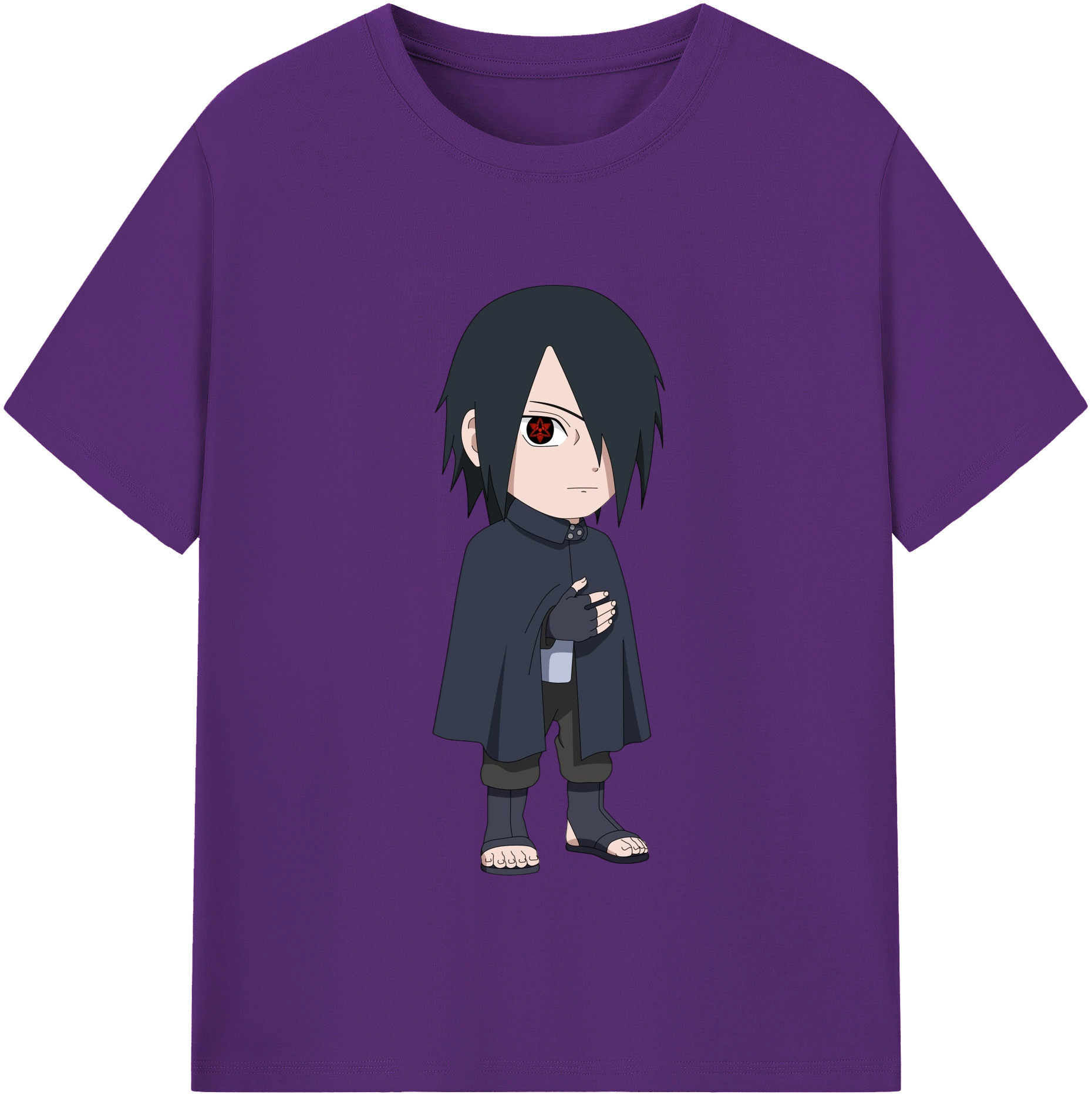 （画像用） NARUTO -ナルト- うちは サスケ Uchiha Sasuke 綿100％半袖Tシャツ（フロントプリント）