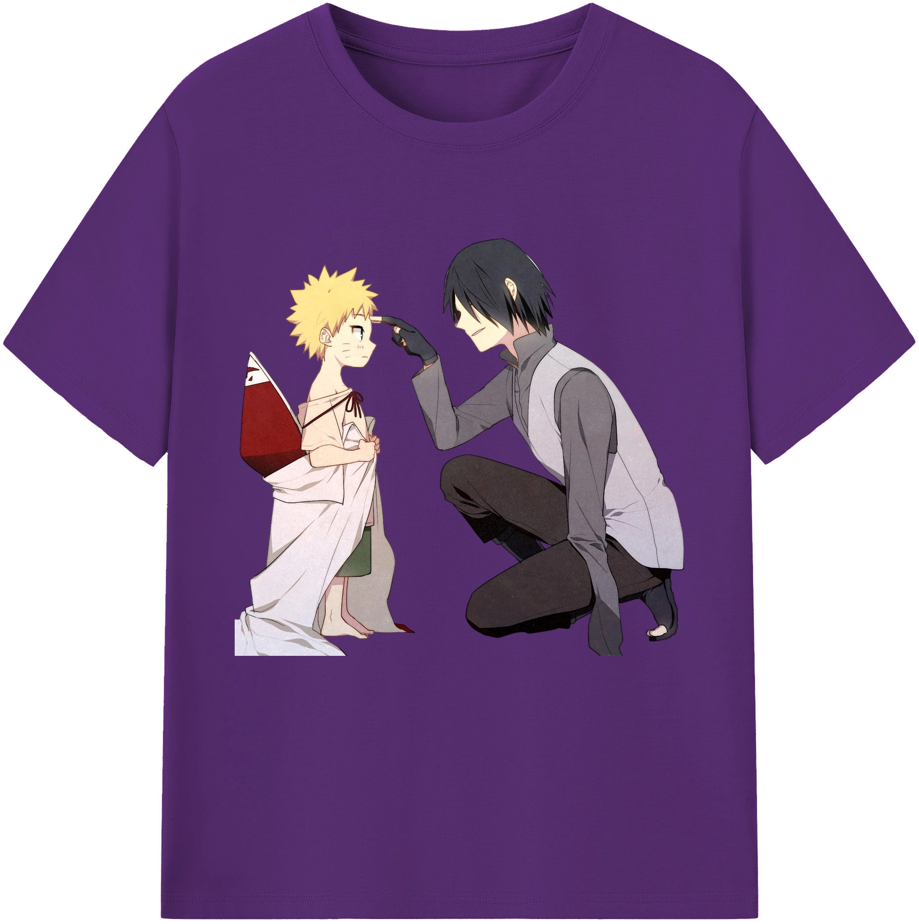 （画像用） NARUTO -ナルト- うちは サスケ Uchiha Sasuke 綿100％半袖Tシャツ（フロントプリント）