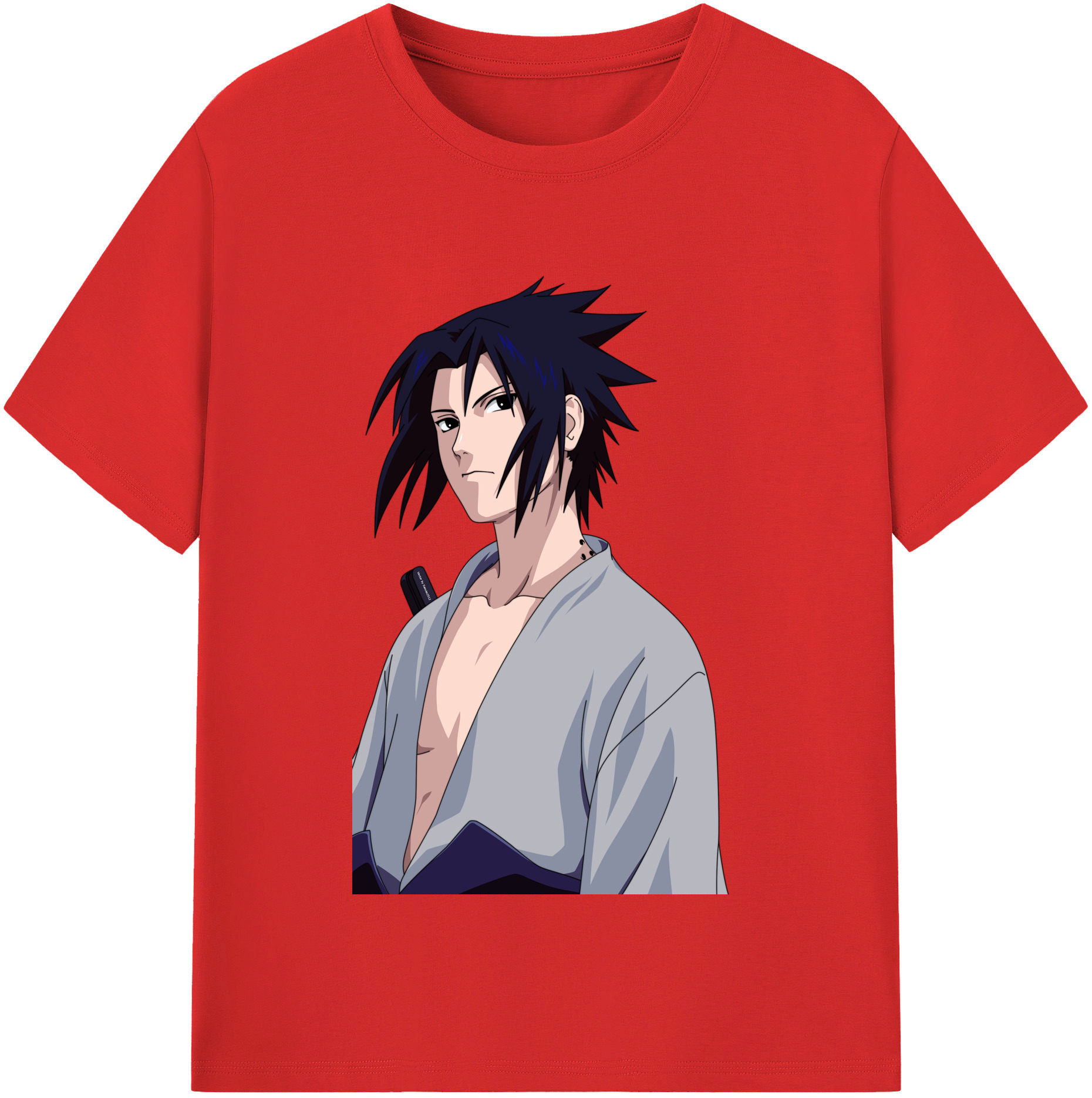 （画像用） NARUTO -ナルト- うちは サスケ Uchiha Sasuke 綿100％半袖Tシャツ（フロントプリント）