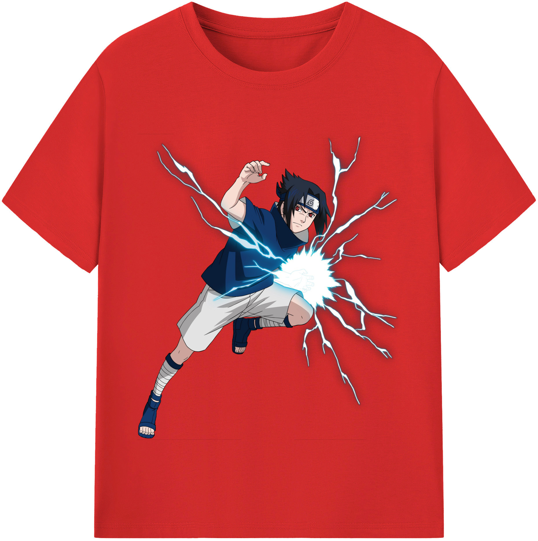 （画像用） NARUTO -ナルト- うちは サスケ Uchiha Sasuke 綿100％半袖Tシャツ（フロントプリント）