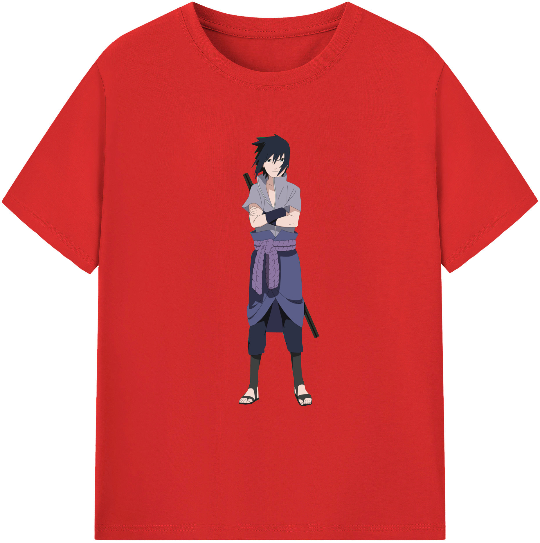 （画像用） NARUTO -ナルト- うちは サスケ Uchiha Sasuke 綿100％半袖Tシャツ（フロントプリント）