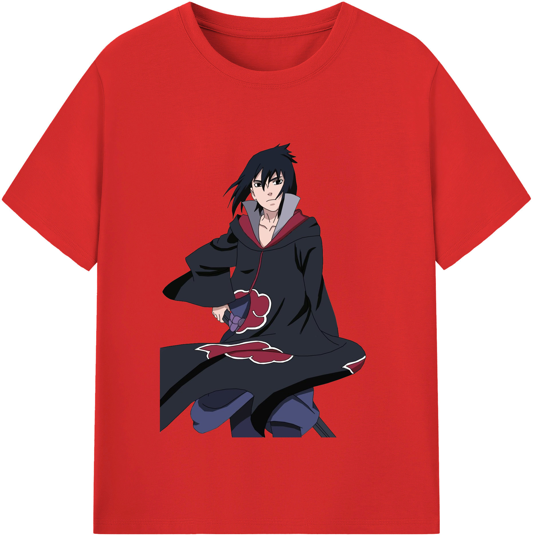 （画像用） NARUTO -ナルト- うちは サスケ Uchiha Sasuke 綿100％半袖Tシャツ（フロントプリント）