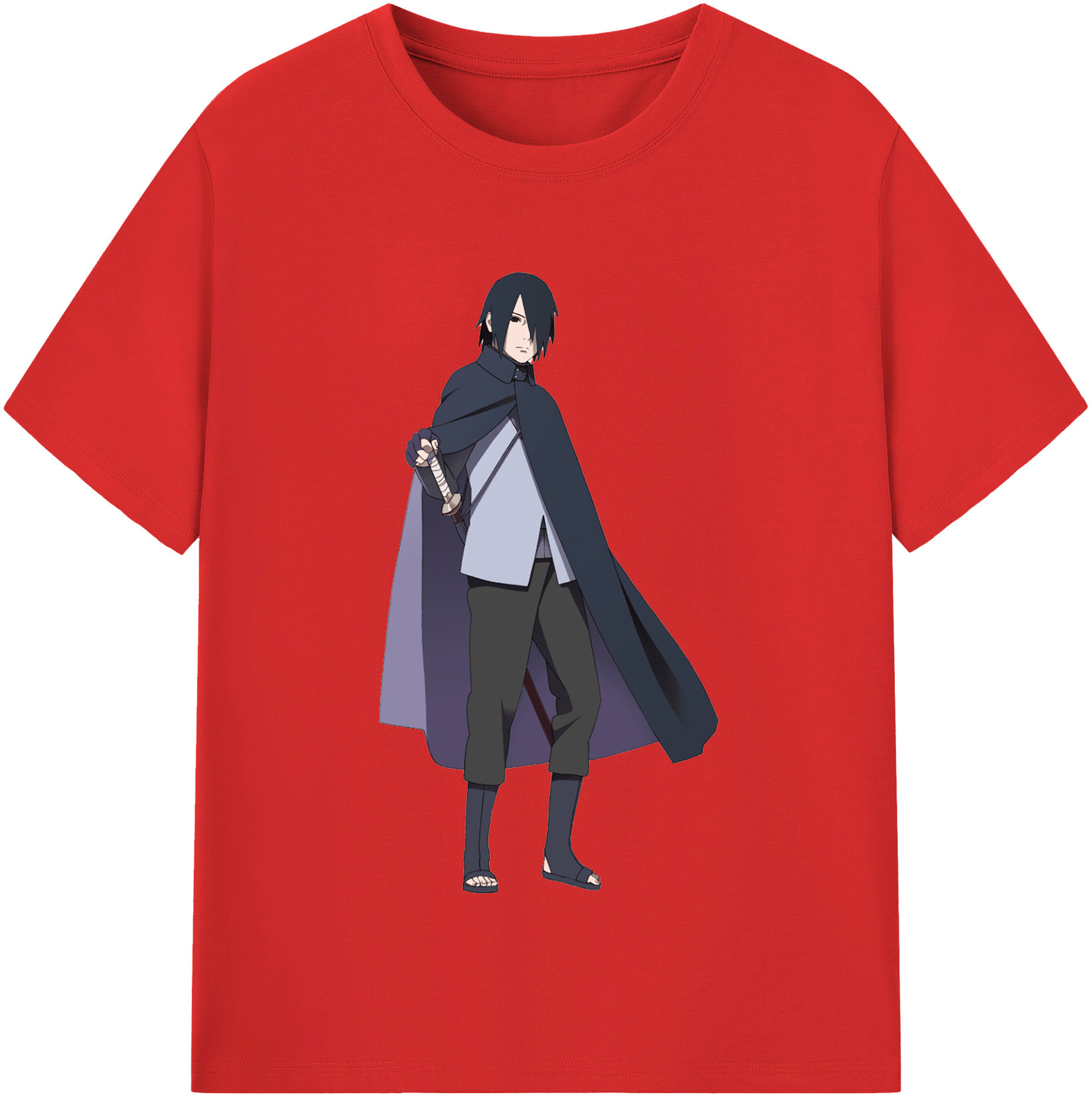 （画像用） NARUTO -ナルト- うちは サスケ Uchiha Sasuke 綿100％半袖Tシャツ（フロントプリント）