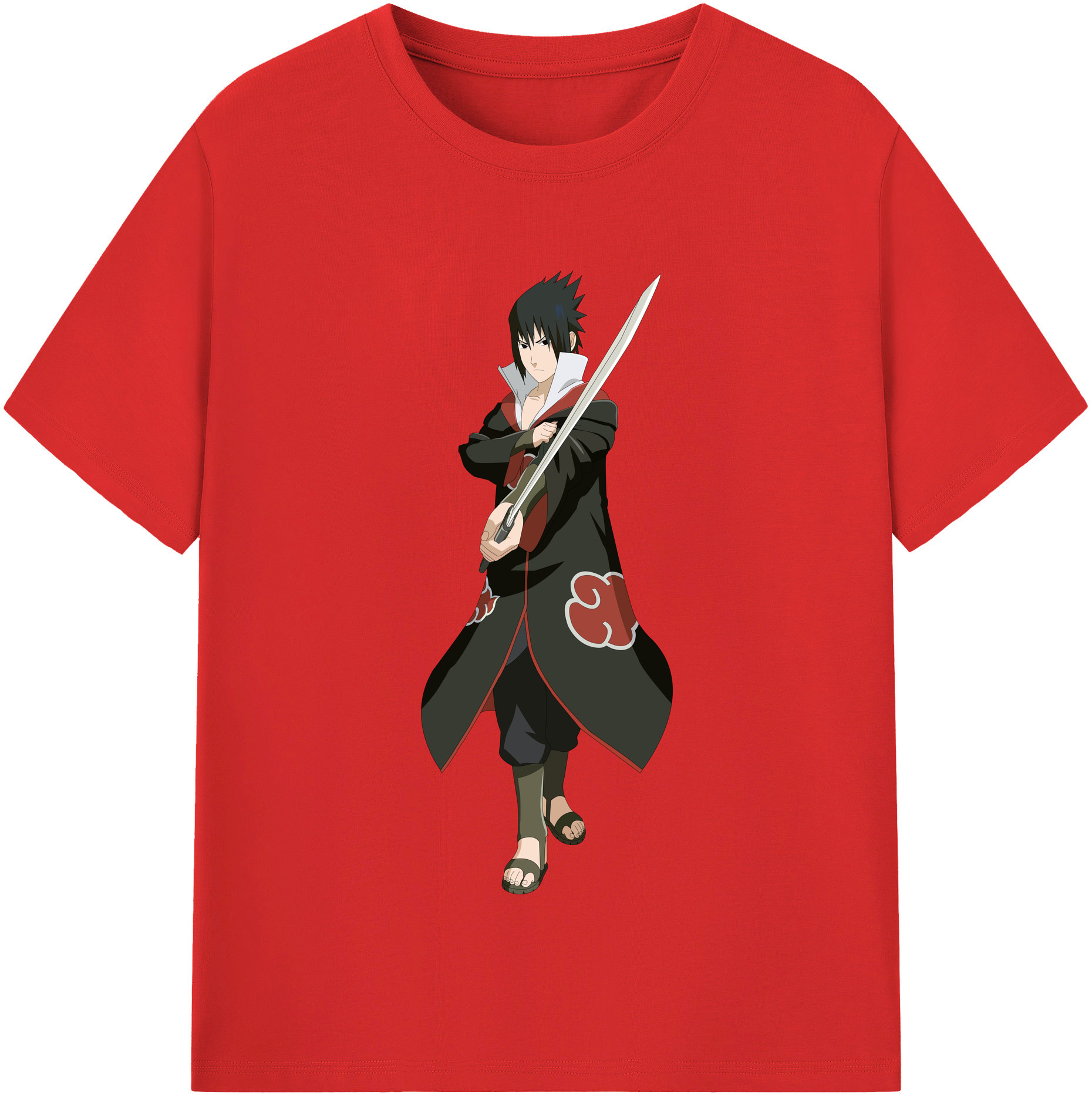 （画像用） NARUTO -ナルト- うちは サスケ Uchiha Sasuke 綿100％半袖Tシャツ（フロントプリント）