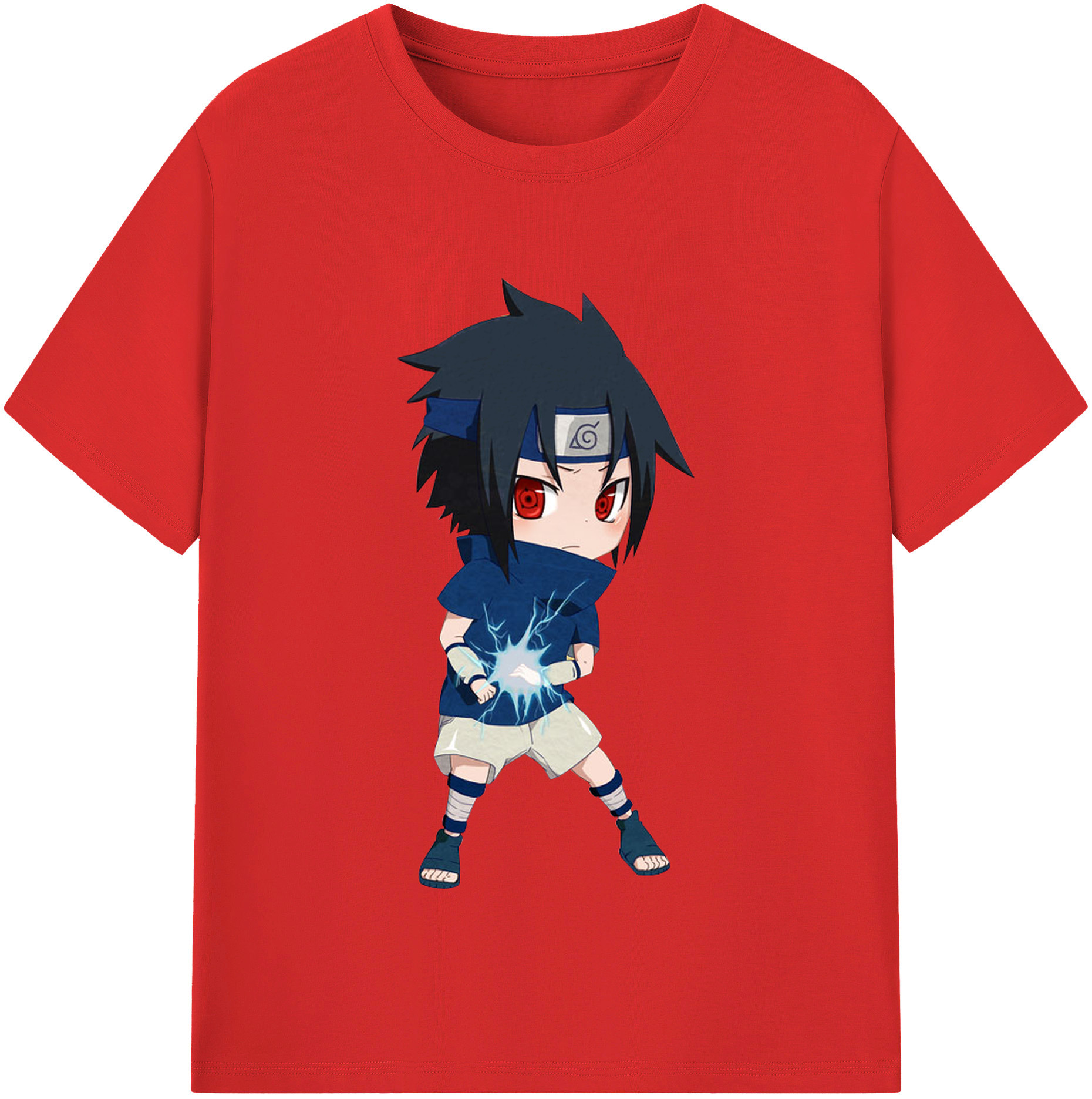 （画像用） NARUTO -ナルト- うちは サスケ Uchiha Sasuke 綿100％半袖Tシャツ（フロントプリント）