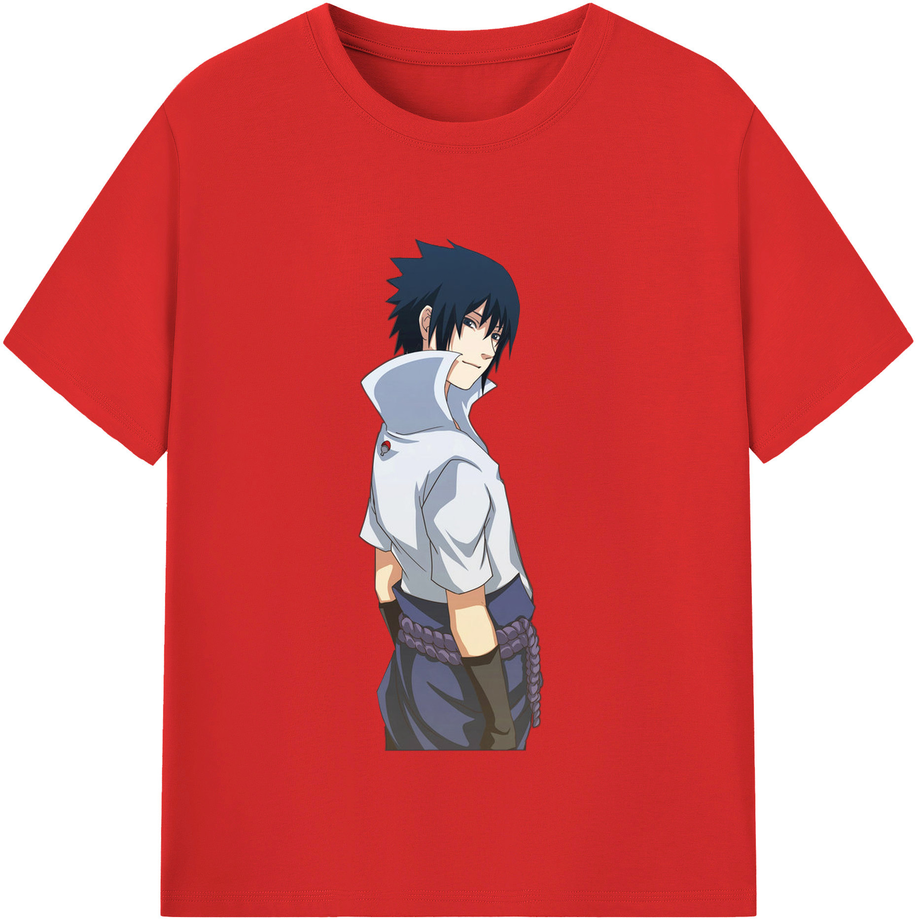 （画像用） NARUTO -ナルト- うちは サスケ Uchiha Sasuke 綿100％半袖Tシャツ（フロントプリント）