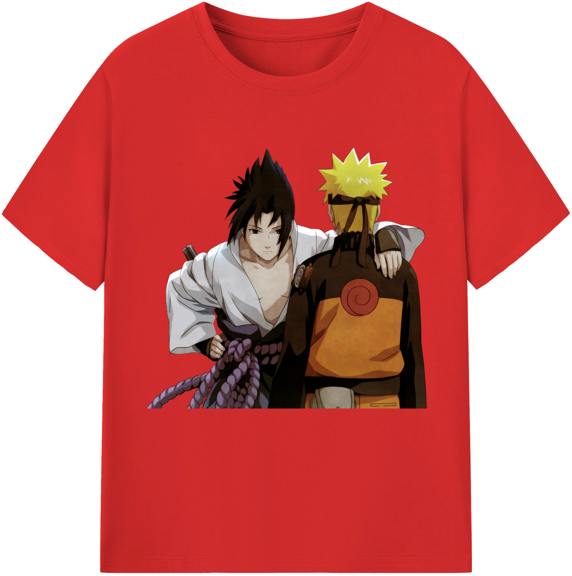 （画像用） NARUTO -ナルト- うちは サスケ Uchiha Sasuke 綿100％半袖Tシャツ（フロントプリント）