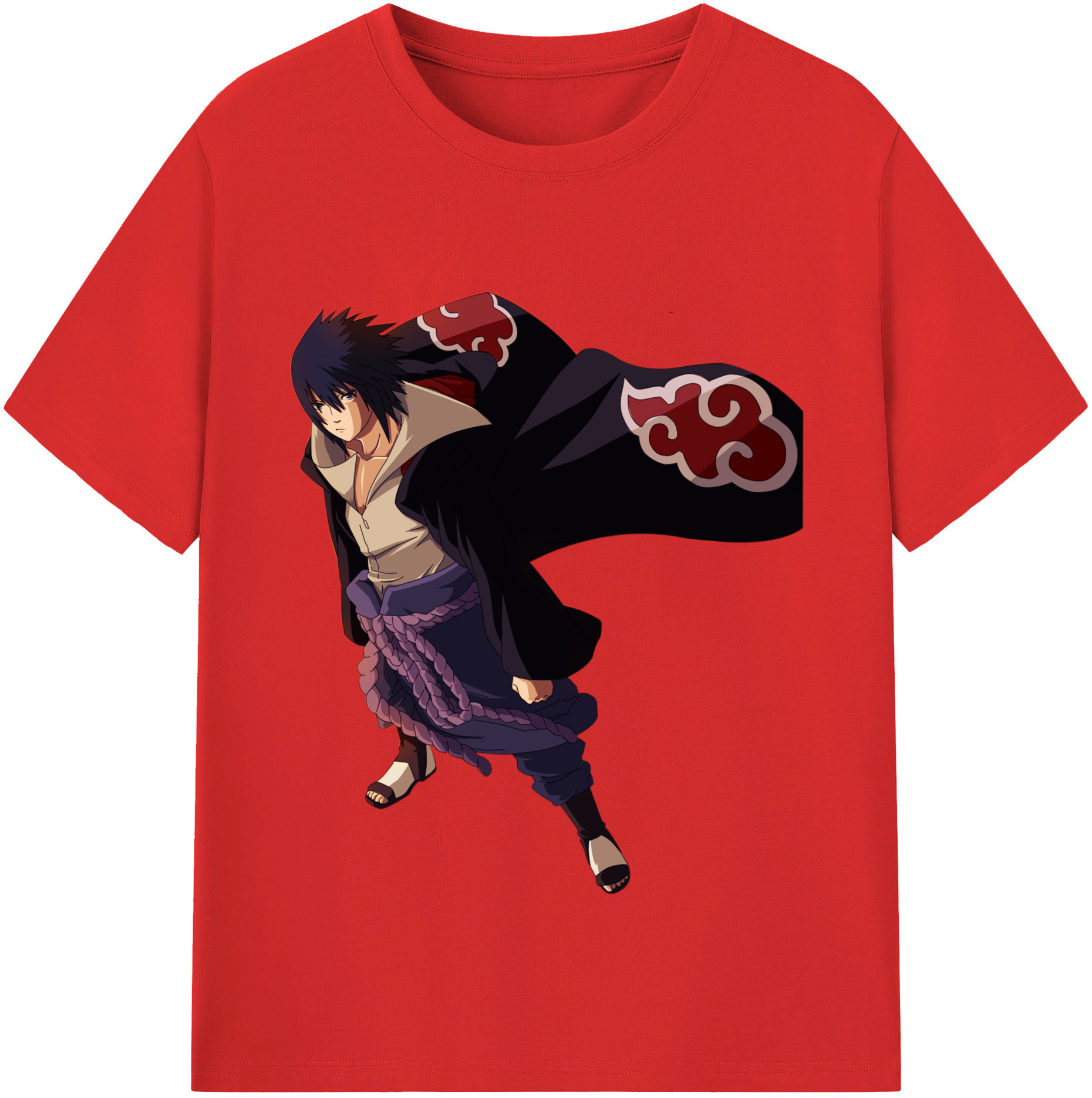 （画像用） NARUTO -ナルト- うちは サスケ Uchiha Sasuke 綿100％半袖Tシャツ（フロントプリント）