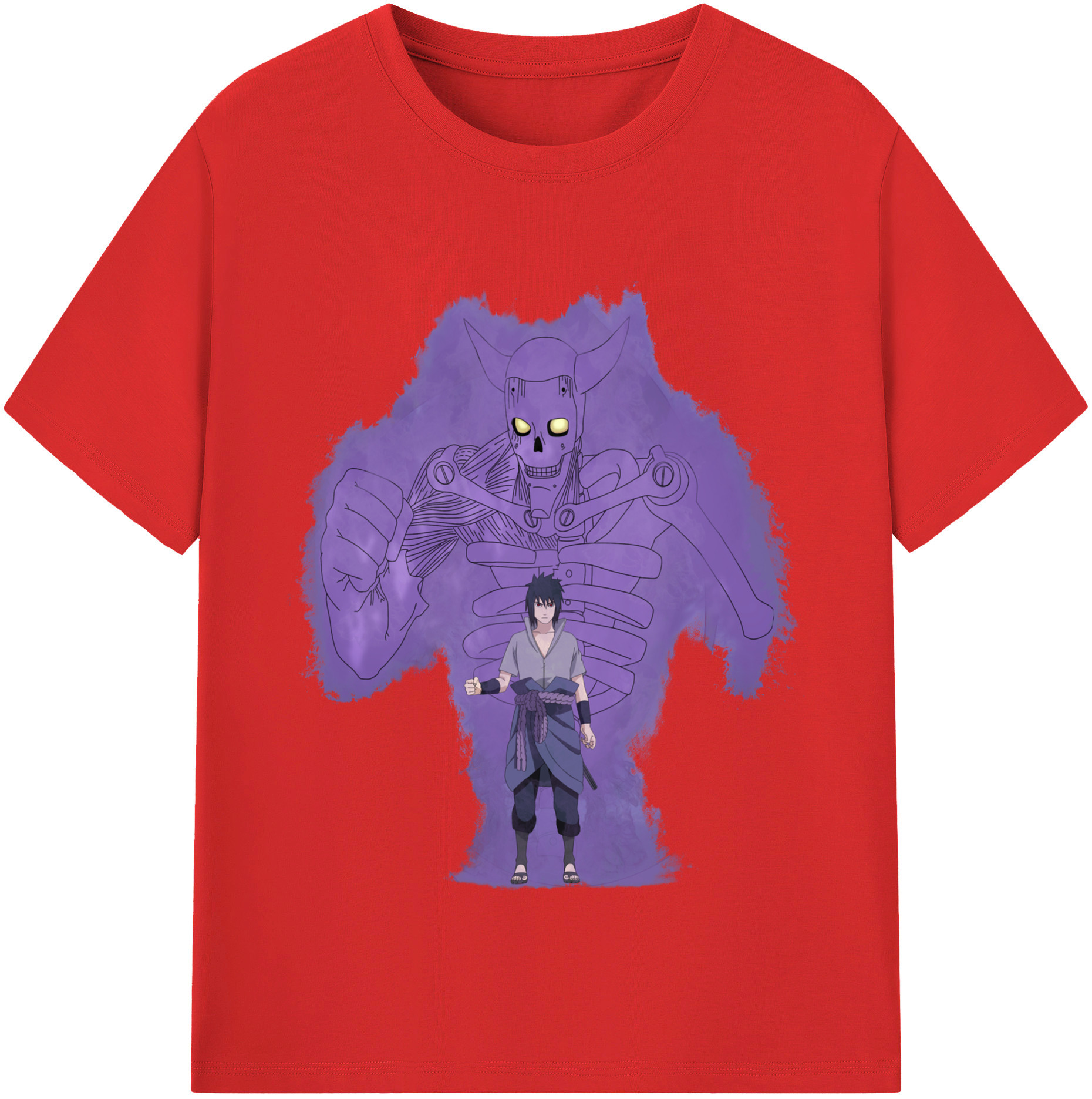 （画像用） NARUTO -ナルト- うちは サスケ Uchiha Sasuke 綿100％半袖Tシャツ（フロントプリント）