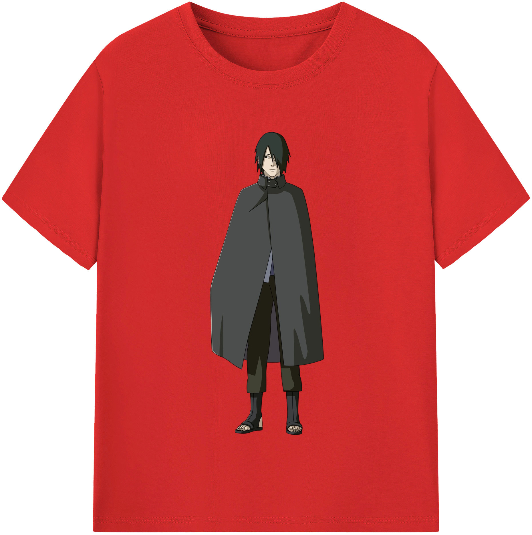 （画像用） NARUTO -ナルト- うちは サスケ Uchiha Sasuke 綿100％半袖Tシャツ（フロントプリント）