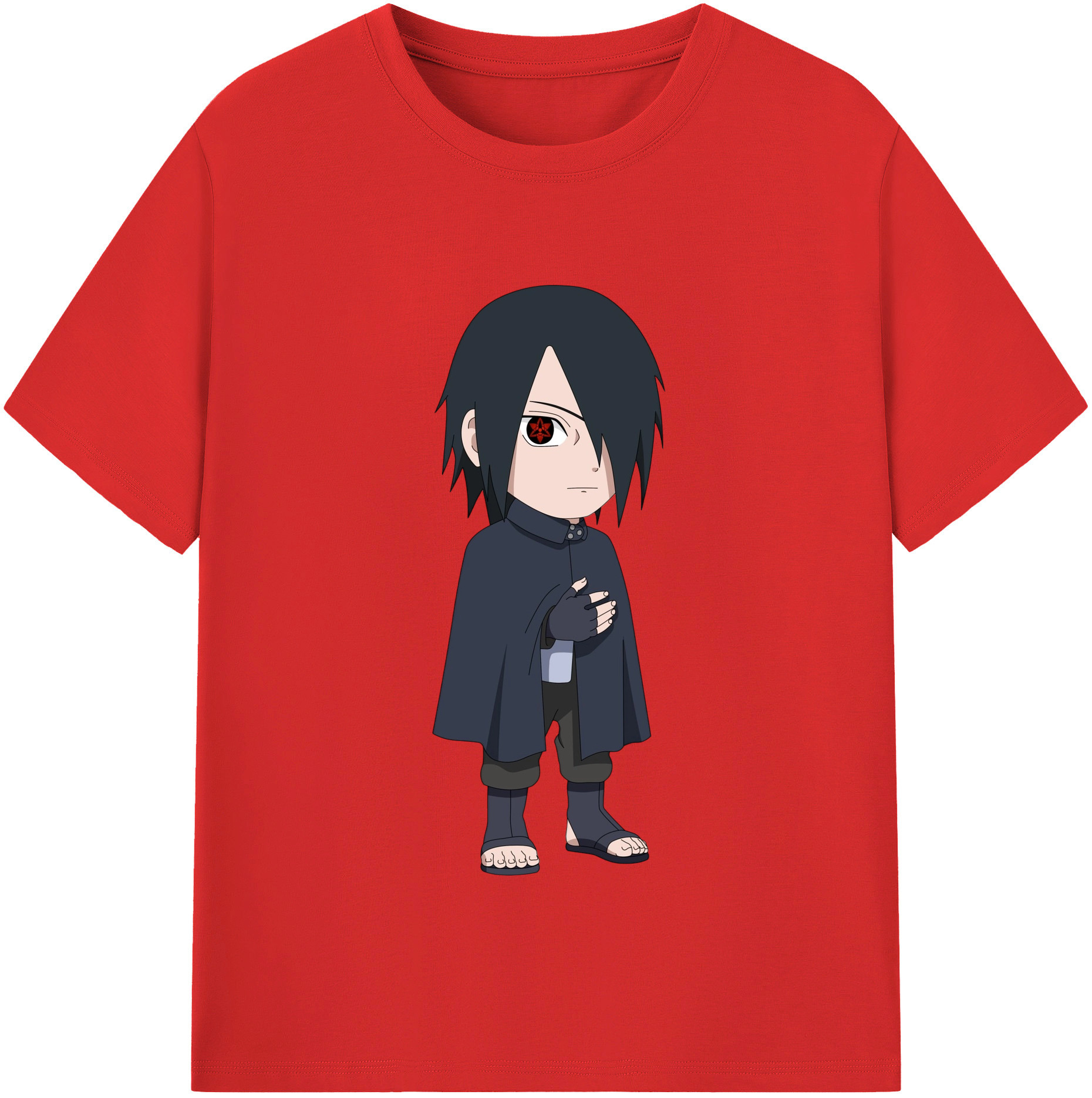 （画像用） NARUTO -ナルト- うちは サスケ Uchiha Sasuke 綿100％半袖Tシャツ（フロントプリント）
