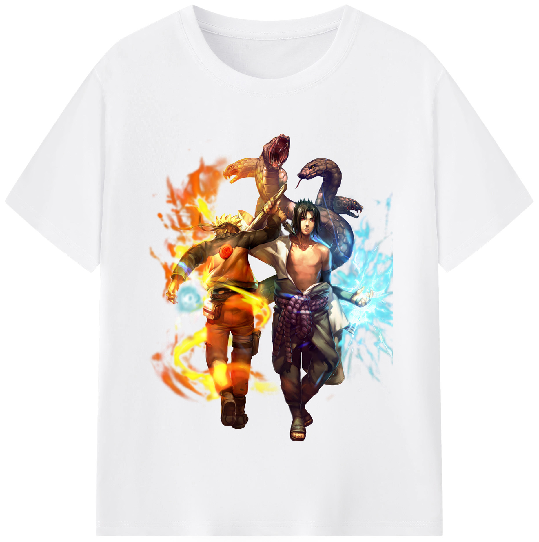 （画像用） NARUTO -ナルト- うちは サスケ Uchiha Sasuke 綿100％半袖Tシャツ（フロントプリント）
