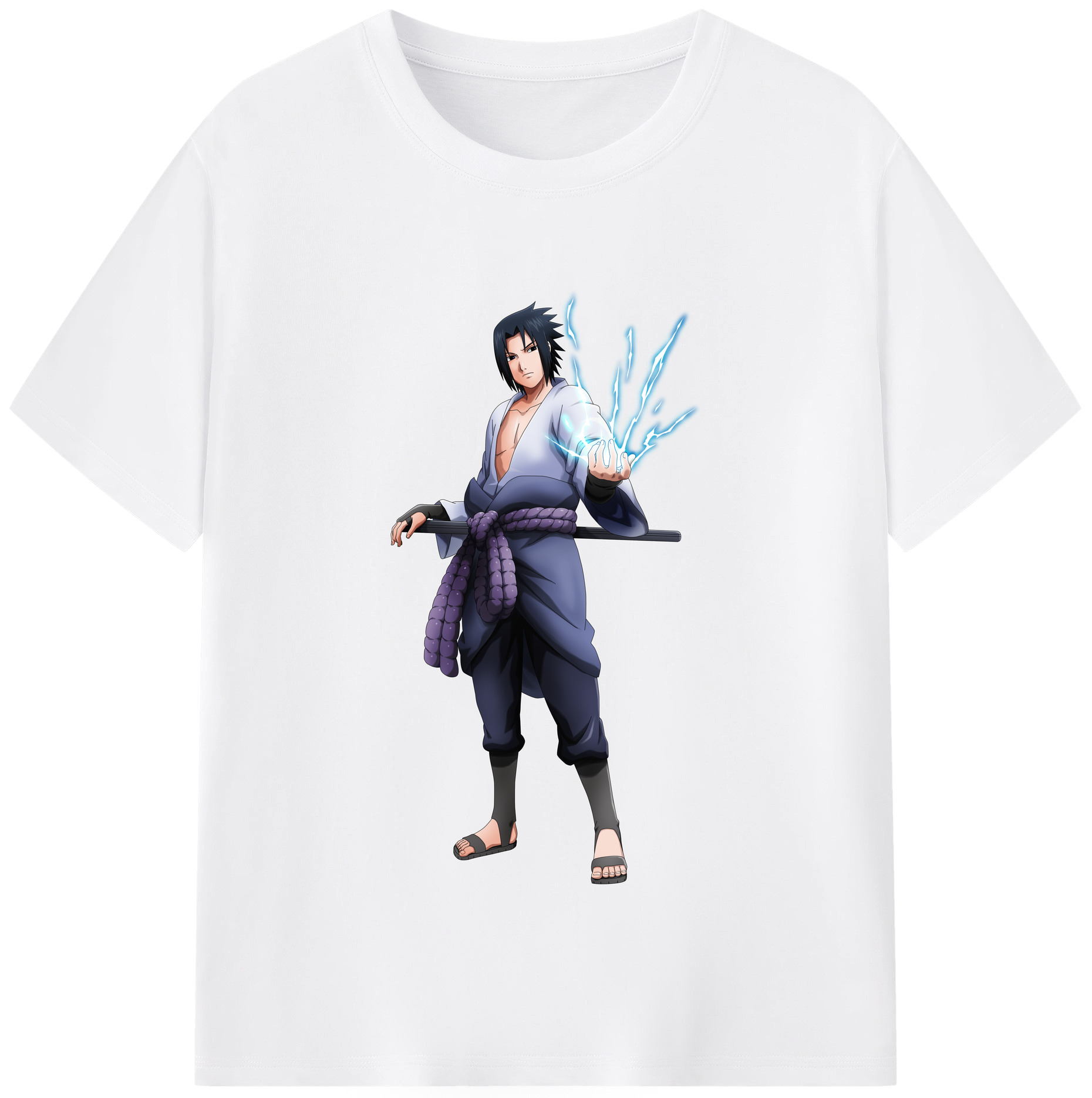 （画像用） NARUTO -ナルト- うちは サスケ Uchiha Sasuke 綿100％半袖Tシャツ（フロントプリント）
