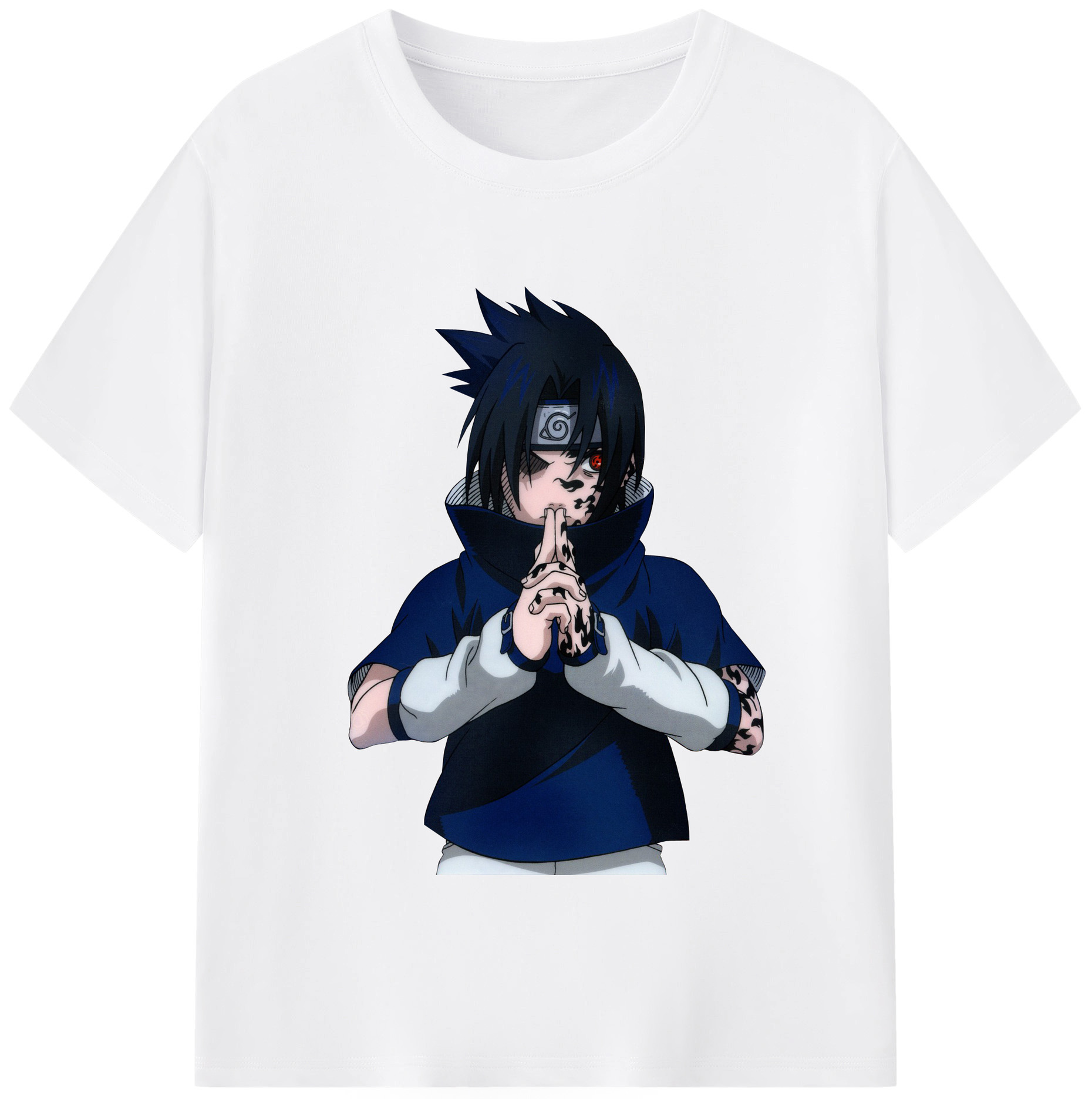 （画像用） NARUTO -ナルト- うちは サスケ Uchiha Sasuke 綿100％半袖Tシャツ（フロントプリント）