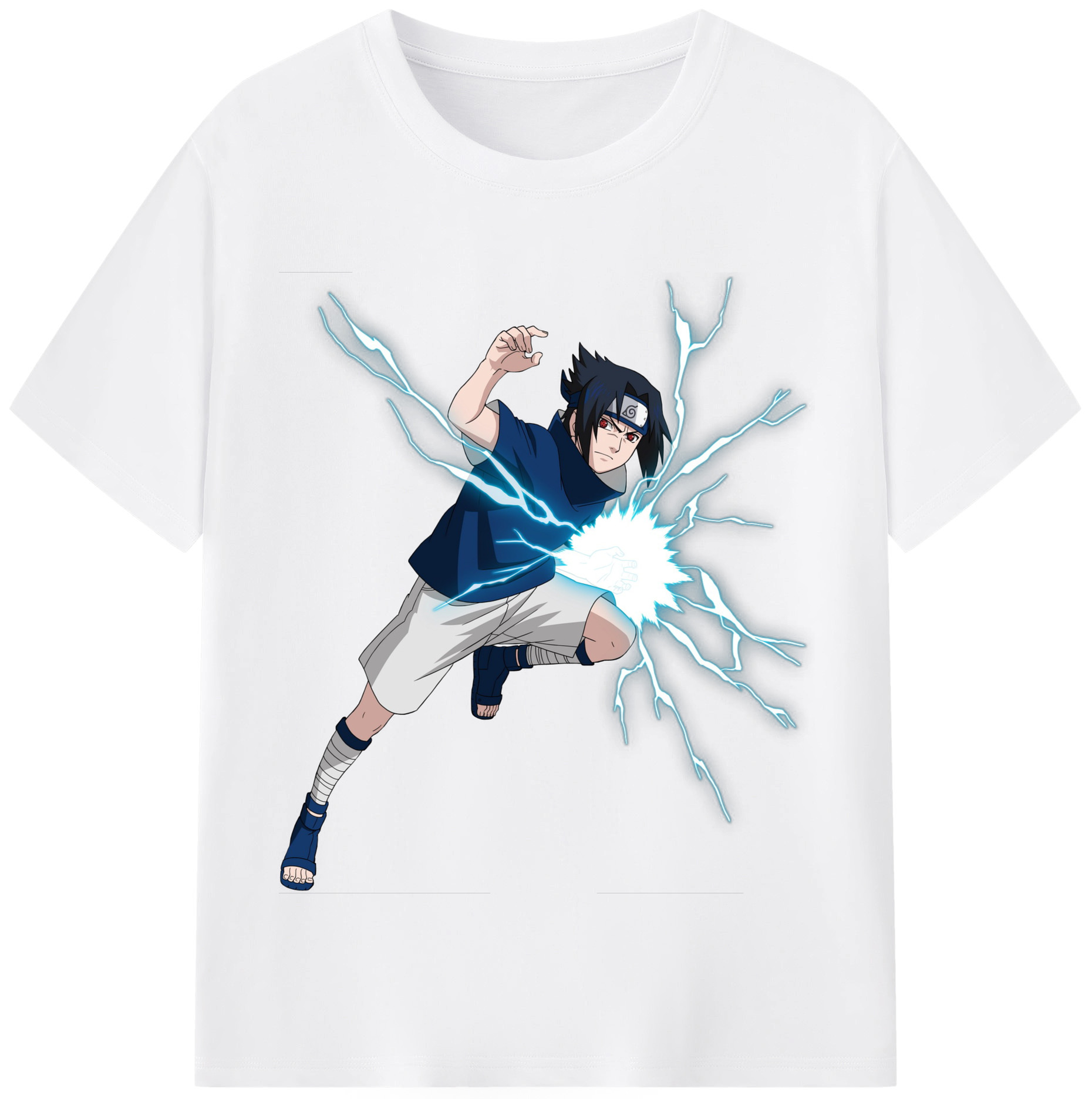 （画像用） NARUTO -ナルト- うちは サスケ Uchiha Sasuke 綿100％半袖Tシャツ（フロントプリント）