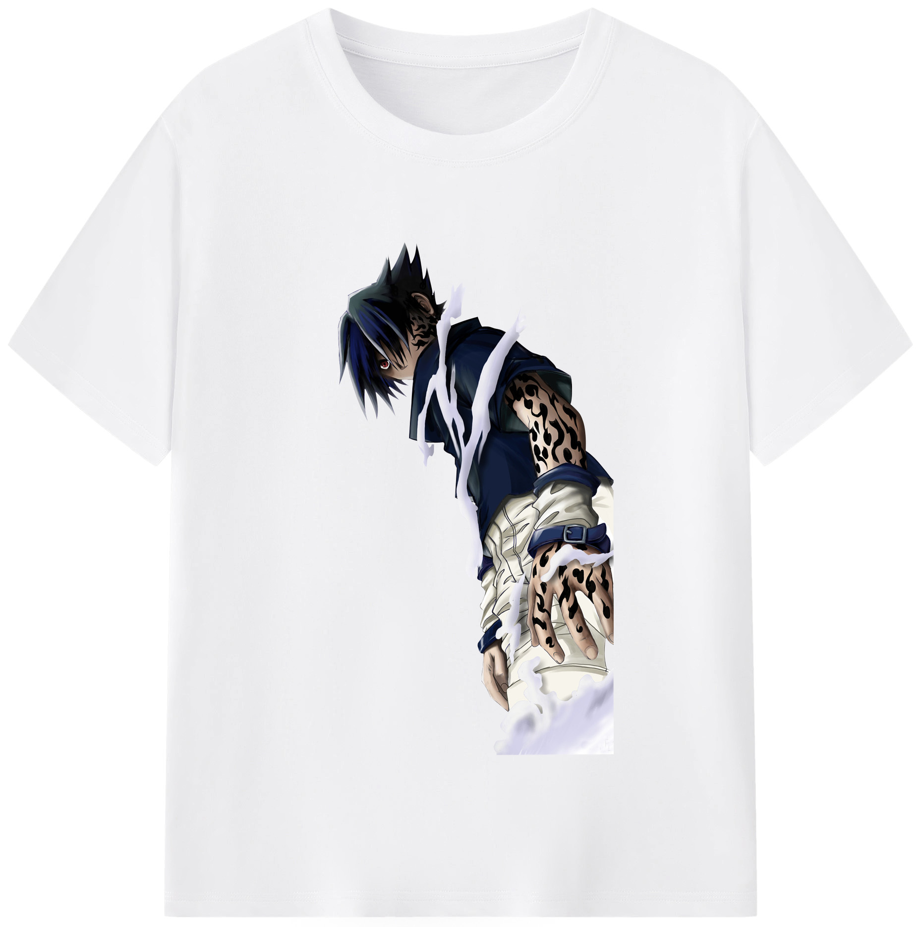（画像用） NARUTO -ナルト- うちは サスケ Uchiha Sasuke 綿100％半袖Tシャツ（フロントプリント）