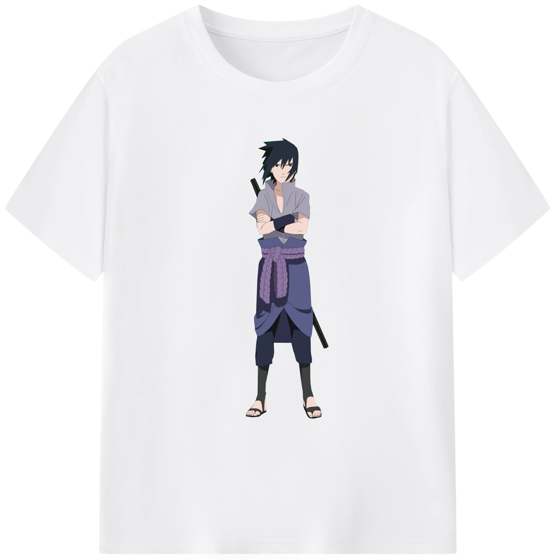 （画像用） NARUTO -ナルト- うちは サスケ Uchiha Sasuke 綿100％半袖Tシャツ（フロントプリント）