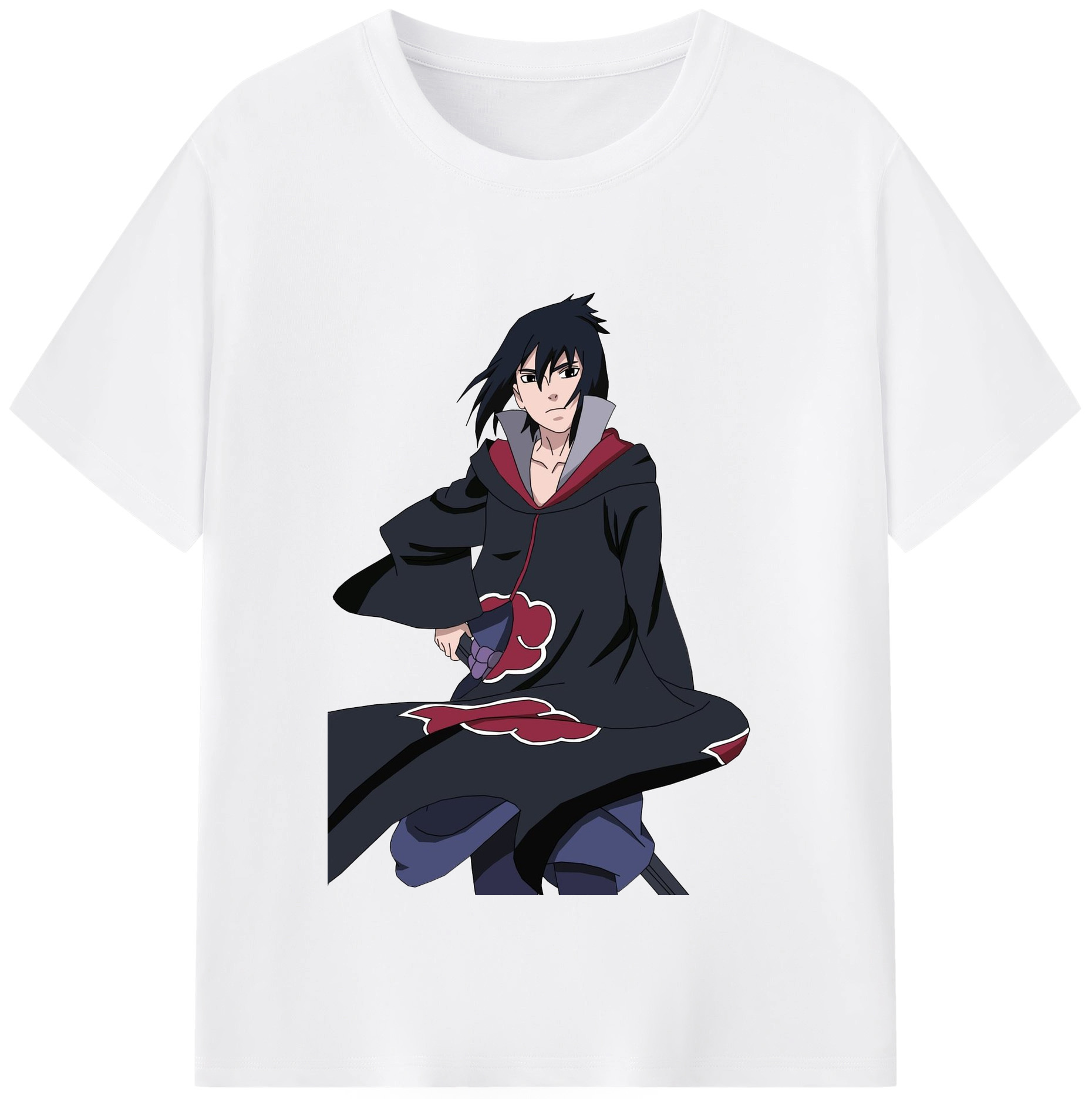 （画像用） NARUTO -ナルト- うちは サスケ Uchiha Sasuke 綿100％半袖Tシャツ（フロントプリント）