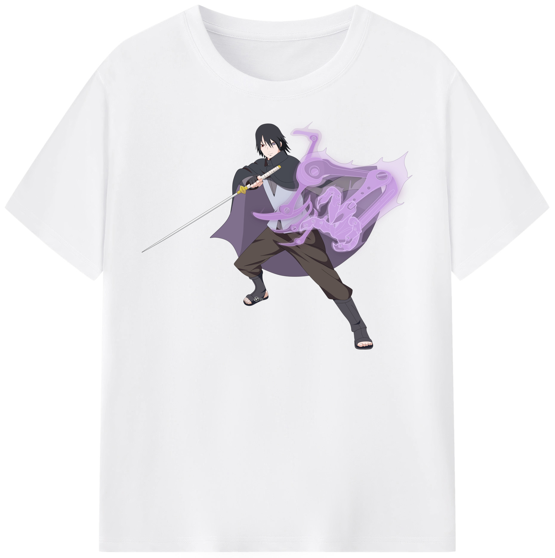 （画像用） NARUTO -ナルト- うちは サスケ Uchiha Sasuke 綿100％半袖Tシャツ（フロントプリント）