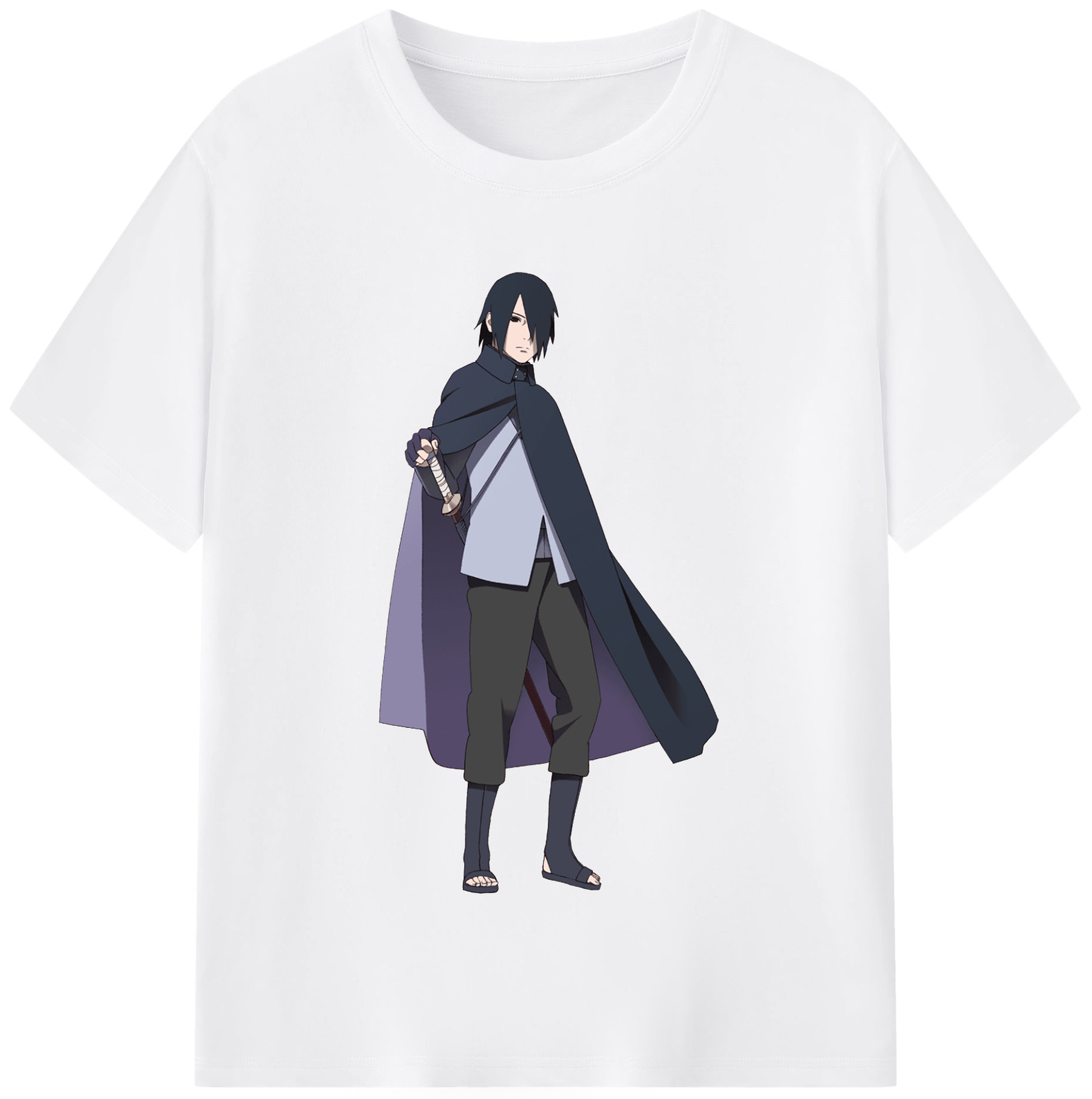 （画像用） NARUTO -ナルト- うちは サスケ Uchiha Sasuke 綿100％半袖Tシャツ（フロントプリント）