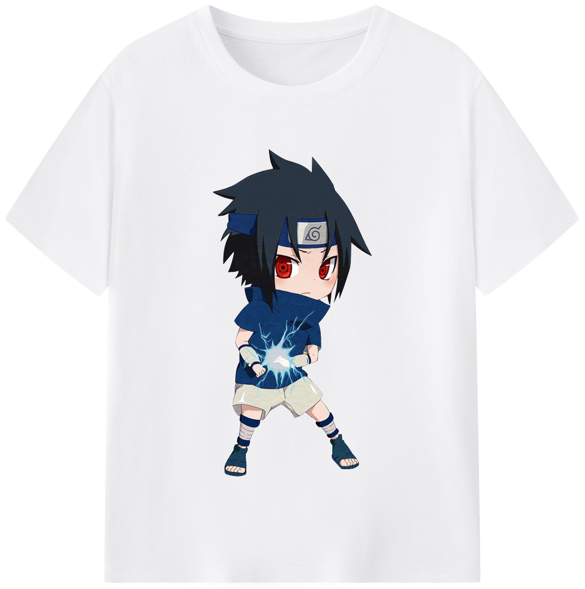 （画像用） NARUTO -ナルト- うちは サスケ Uchiha Sasuke 綿100％半袖Tシャツ（フロントプリント）