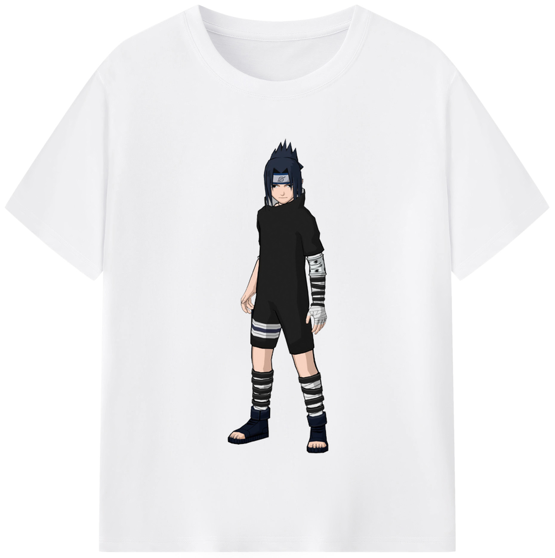（画像用） NARUTO -ナルト- うちは サスケ Uchiha Sasuke 綿100％半袖Tシャツ（フロントプリント）