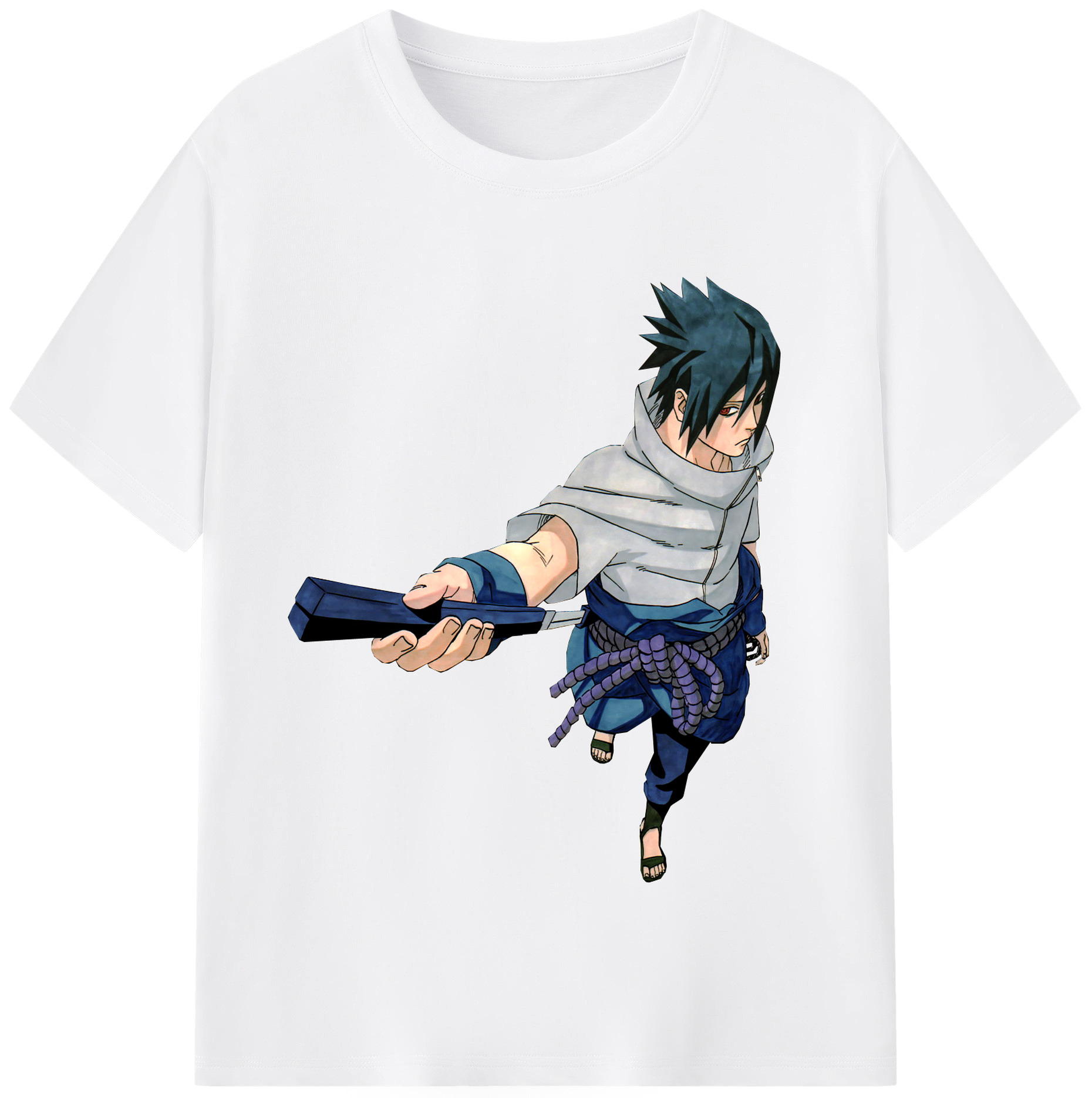（画像用） NARUTO -ナルト- うちは サスケ Uchiha Sasuke 綿100％半袖Tシャツ（フロントプリント）
