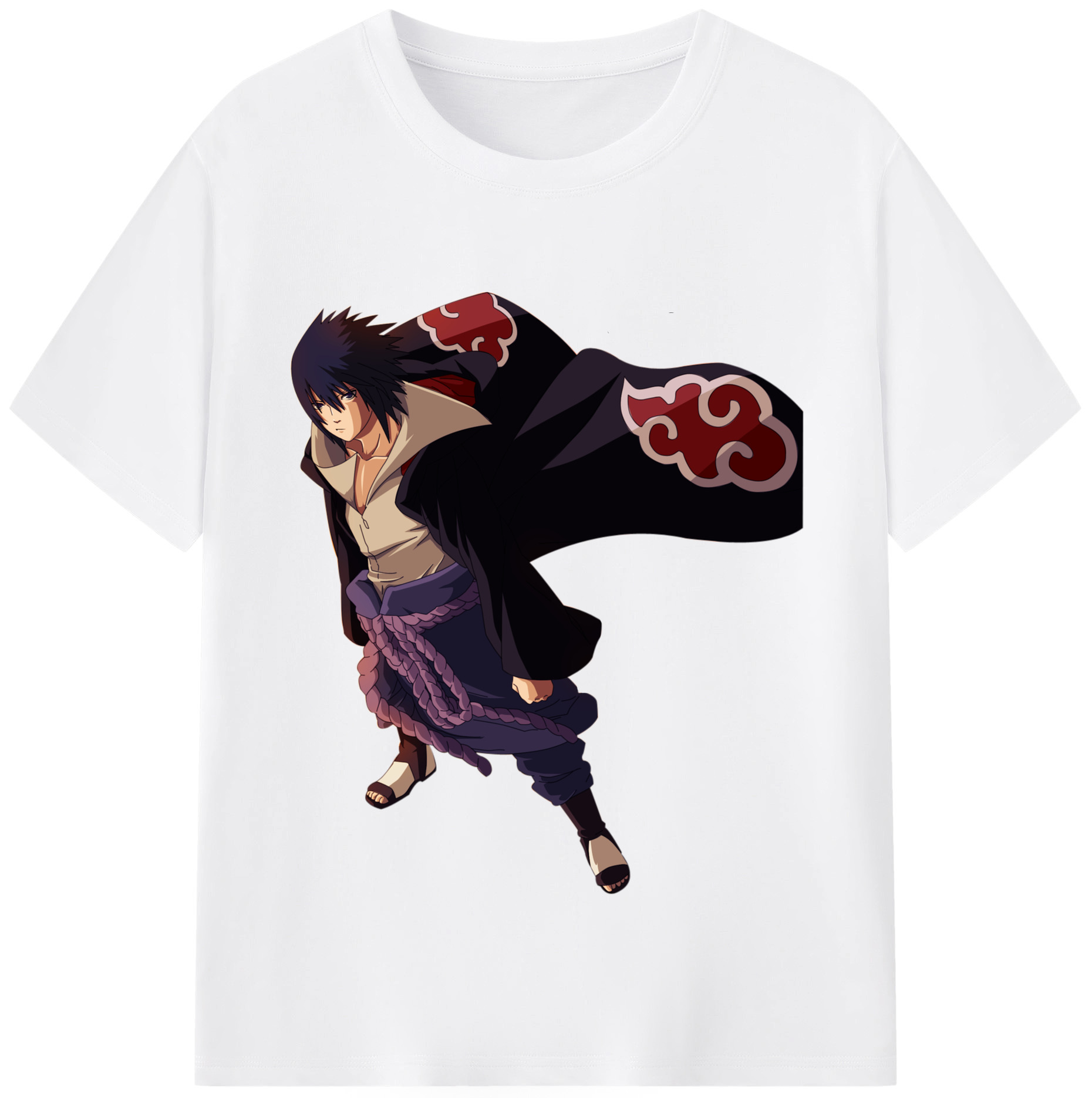 （画像用） NARUTO -ナルト- うちは サスケ Uchiha Sasuke 綿100％半袖Tシャツ（フロントプリント）