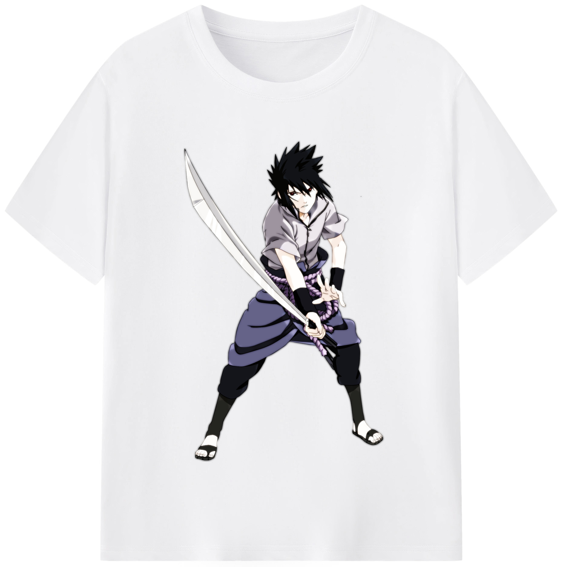 （画像用） NARUTO -ナルト- うちは サスケ Uchiha Sasuke 綿100％半袖Tシャツ（フロントプリント）