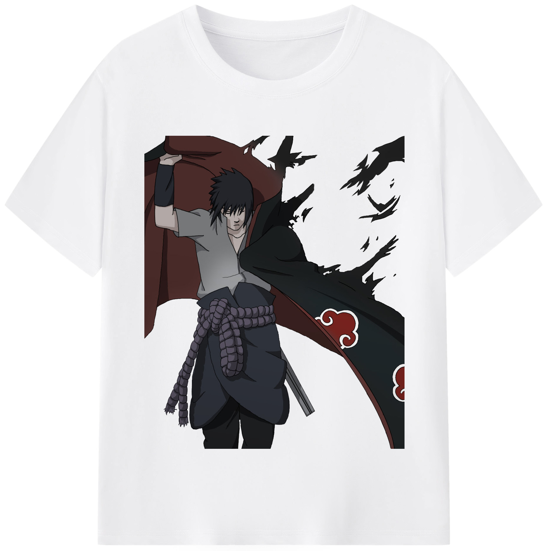 （画像用） NARUTO -ナルト- うちは サスケ Uchiha Sasuke 綿100％半袖Tシャツ（フロントプリント）