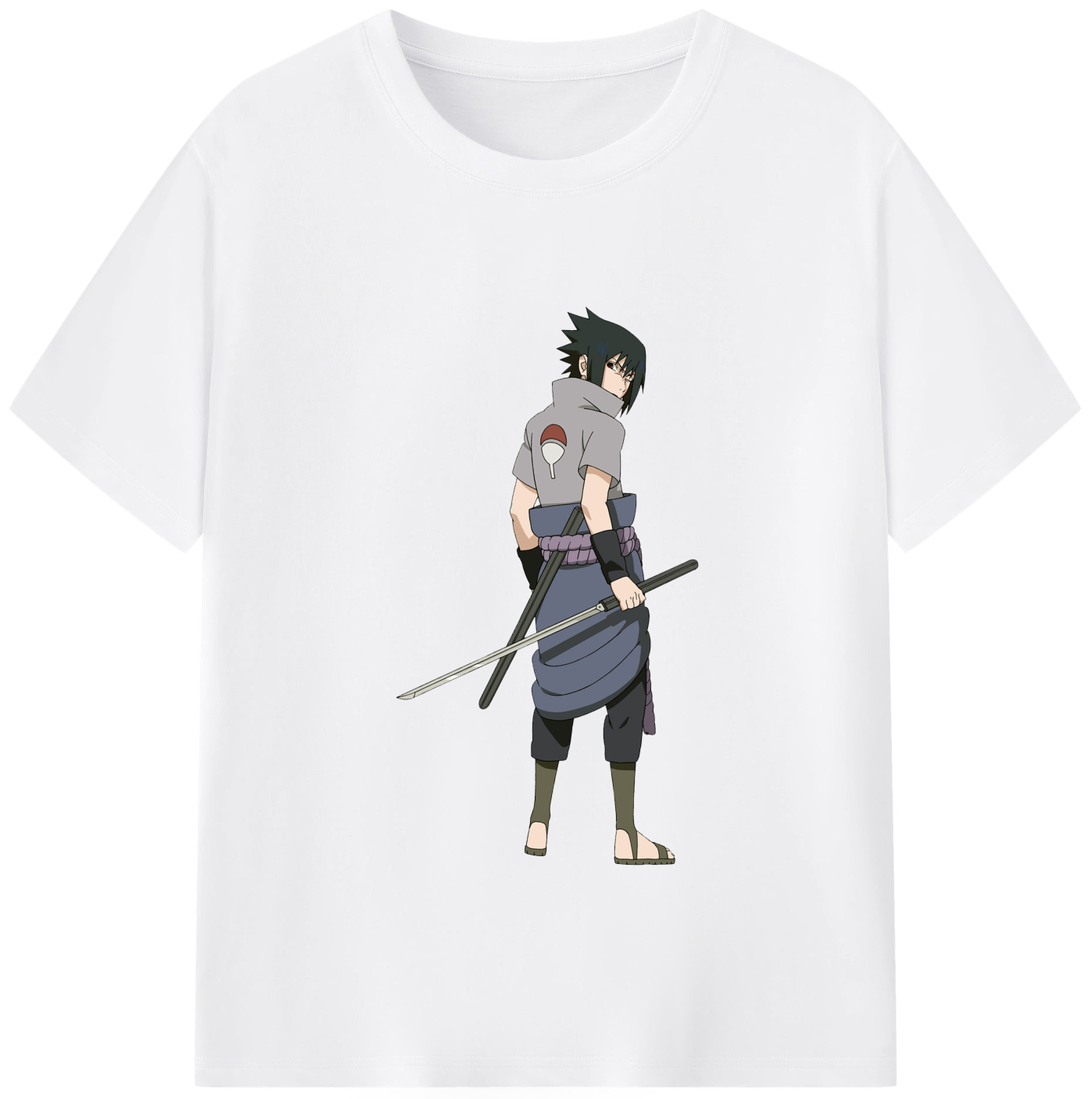 （画像用） NARUTO -ナルト- うちは サスケ Uchiha Sasuke 綿100％半袖Tシャツ（フロントプリント）