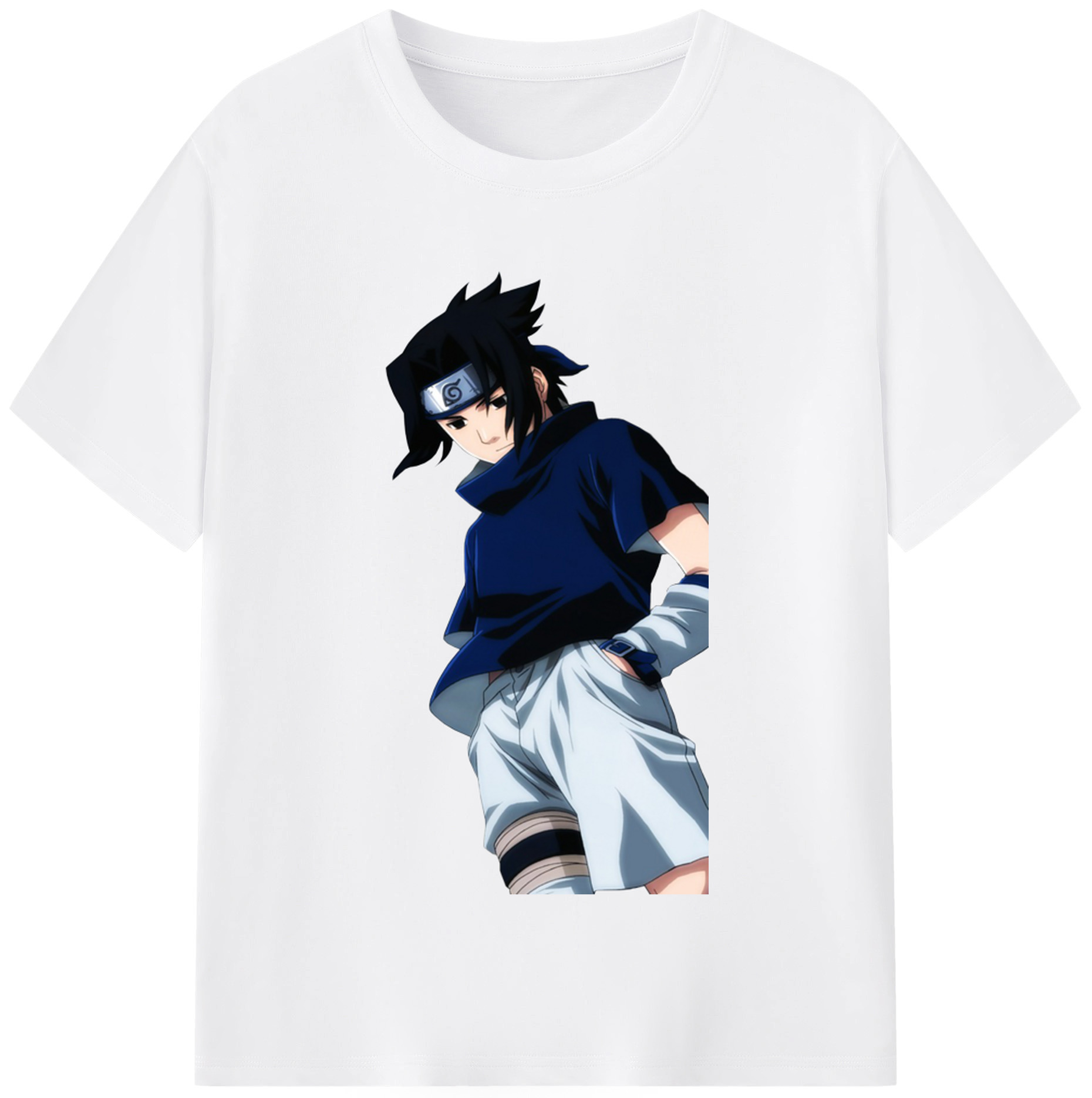 （画像用） NARUTO -ナルト- うちは サスケ Uchiha Sasuke 綿100％半袖Tシャツ（フロントプリント）