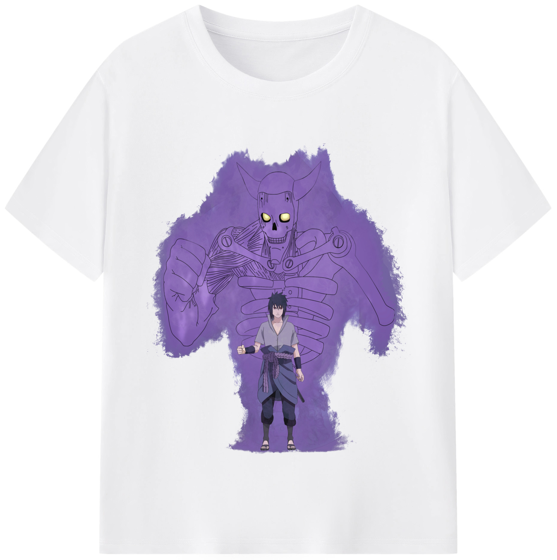 （画像用） NARUTO -ナルト- うちは サスケ Uchiha Sasuke 綿100％半袖Tシャツ（フロントプリント）