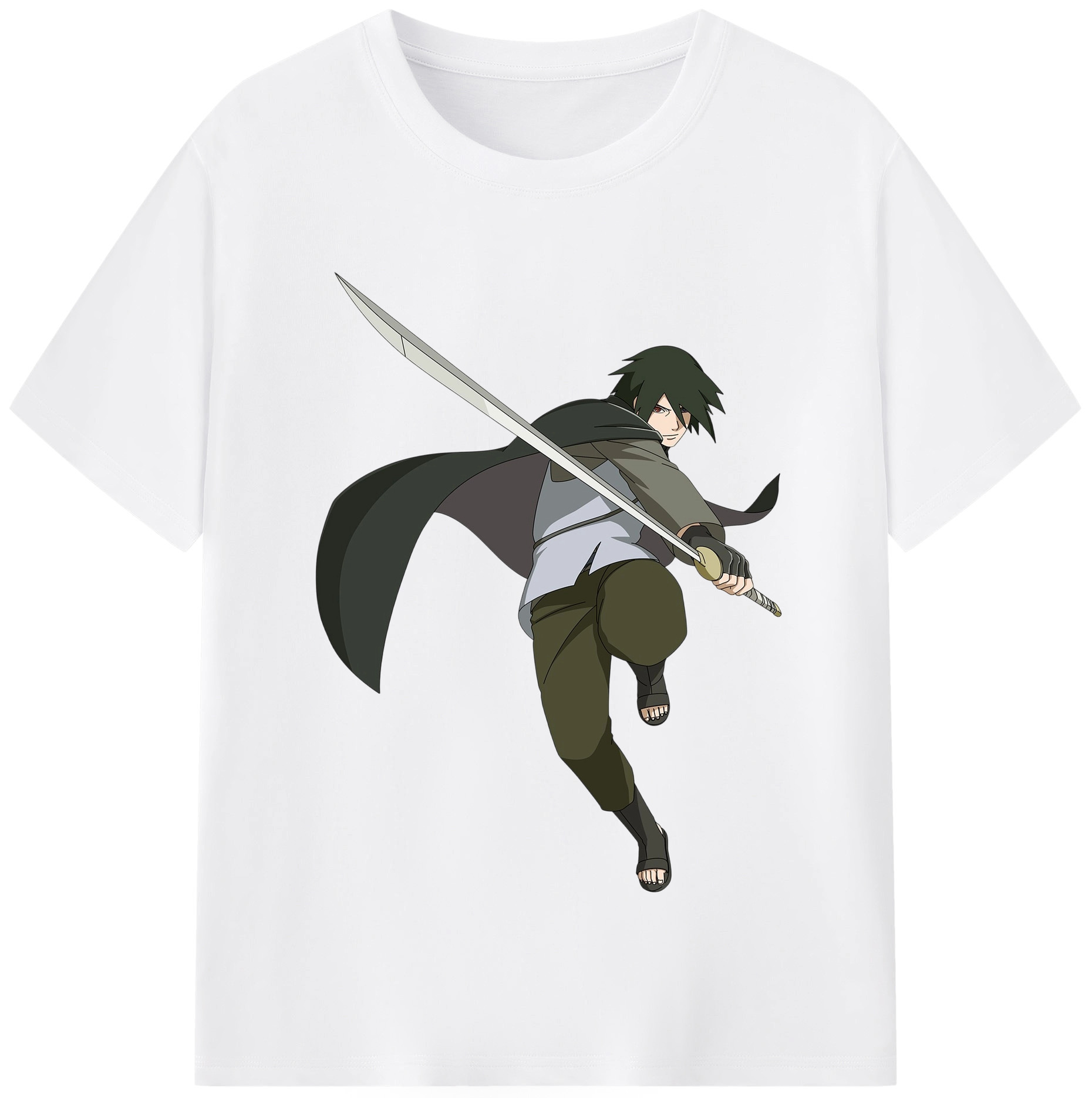 （画像用） NARUTO -ナルト- うちは サスケ Uchiha Sasuke 綿100％半袖Tシャツ（フロントプリント）