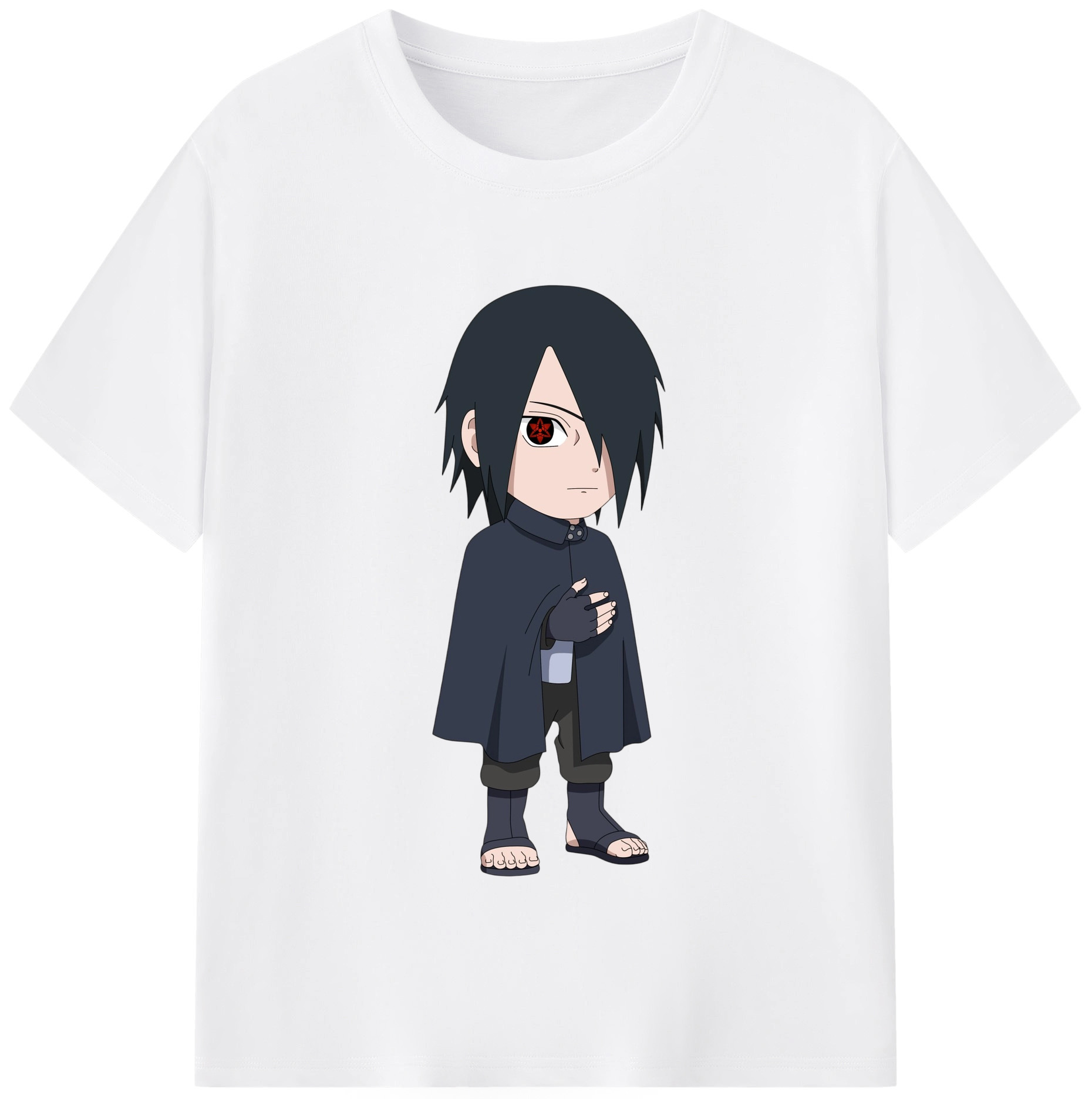 （画像用） NARUTO -ナルト- うちは サスケ Uchiha Sasuke 綿100％半袖Tシャツ（フロントプリント）