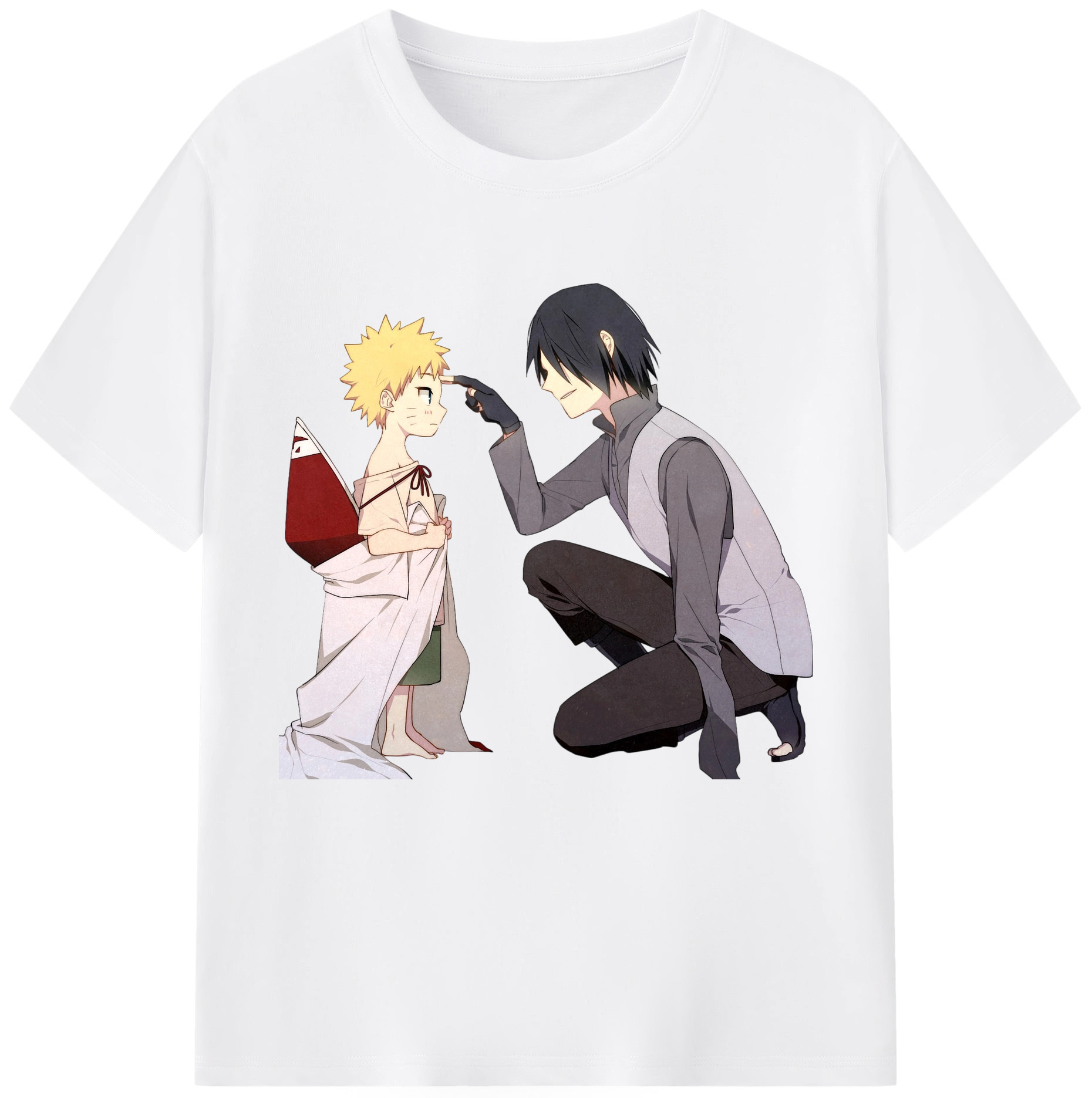 （画像用） NARUTO -ナルト- うちは サスケ Uchiha Sasuke 綿100％半袖Tシャツ（フロントプリント）
