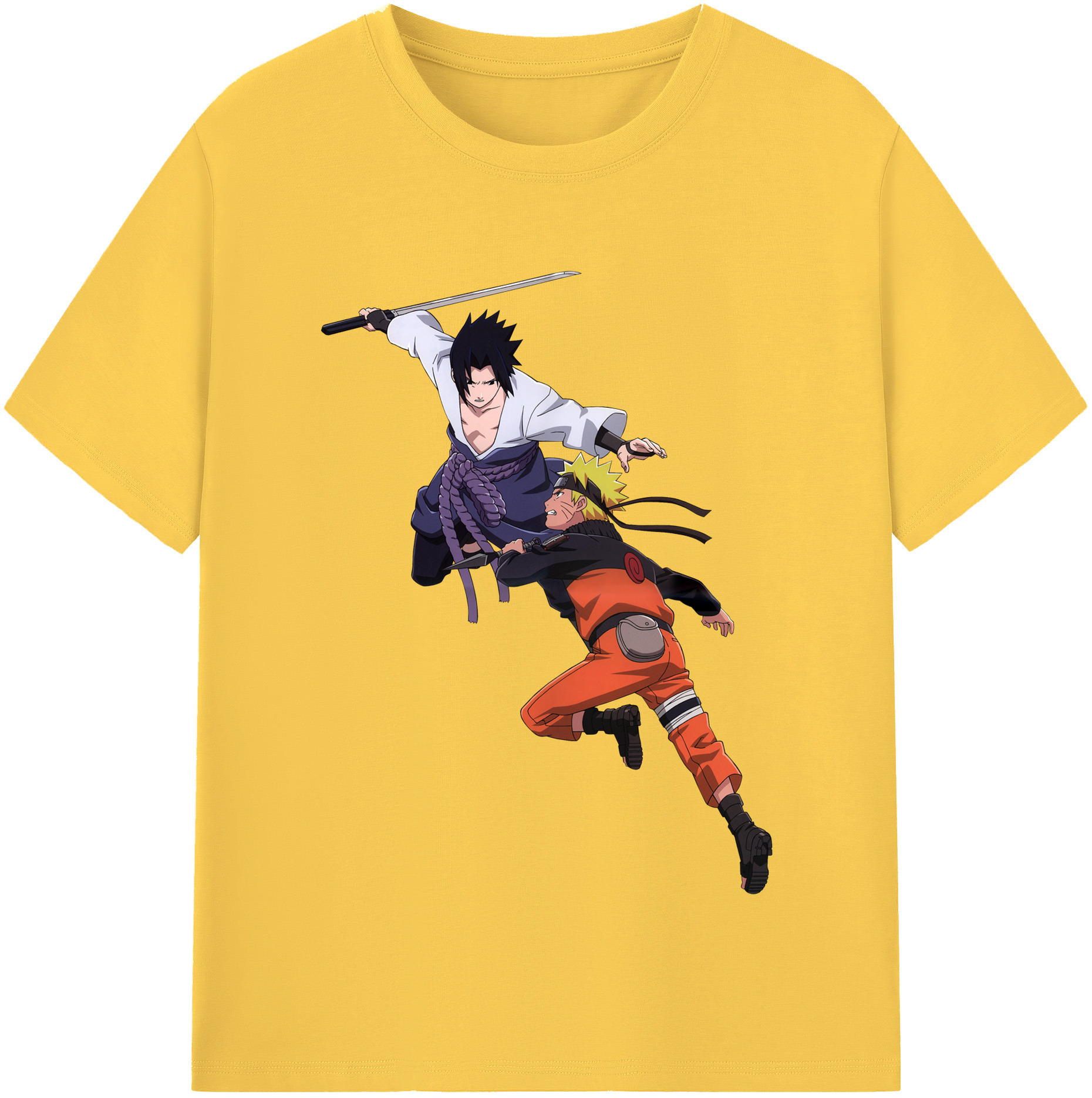 （画像用） NARUTO -ナルト- うちは サスケ Uchiha Sasuke 綿100％半袖Tシャツ（フロントプリント）