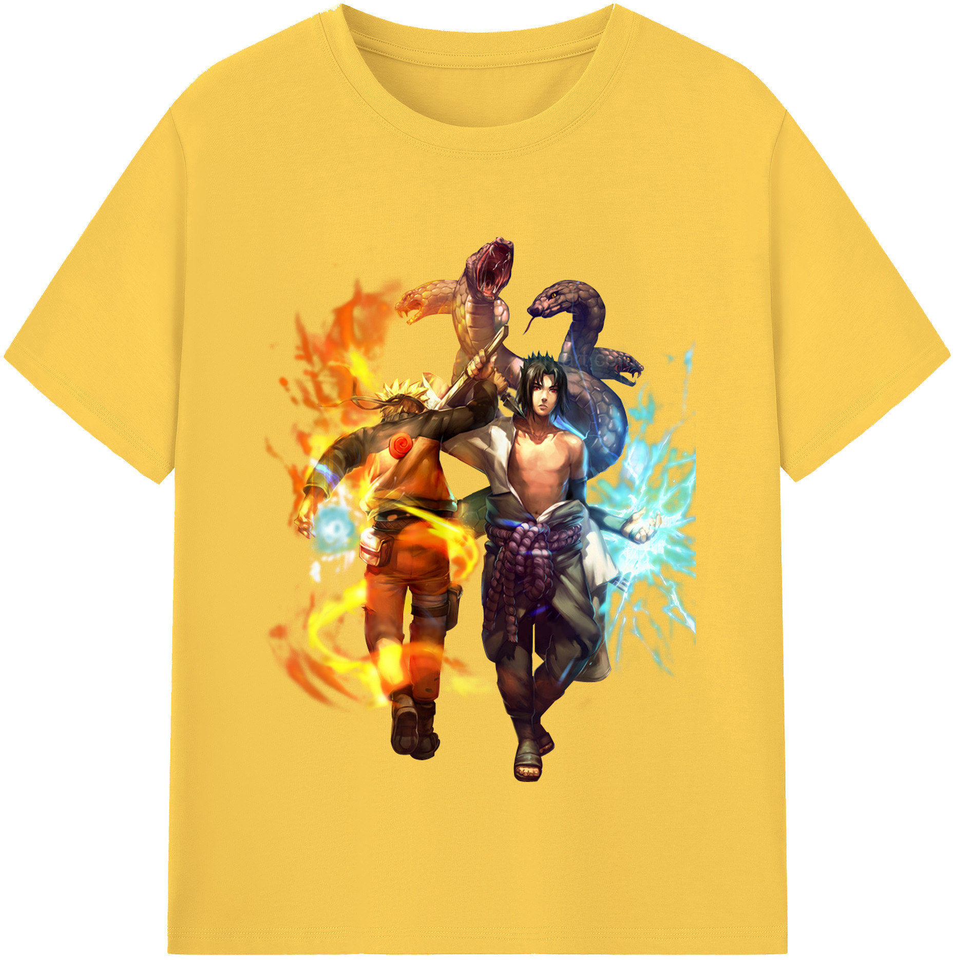（画像用） NARUTO -ナルト- うちは サスケ Uchiha Sasuke 綿100％半袖Tシャツ（フロントプリント）