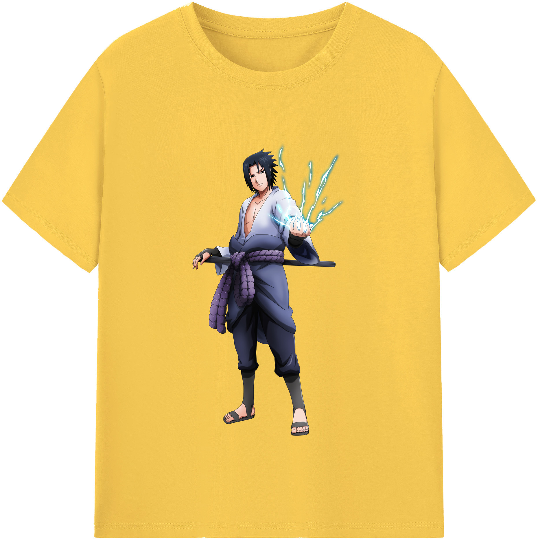 （画像用） NARUTO -ナルト- うちは サスケ Uchiha Sasuke 綿100％半袖Tシャツ（フロントプリント）