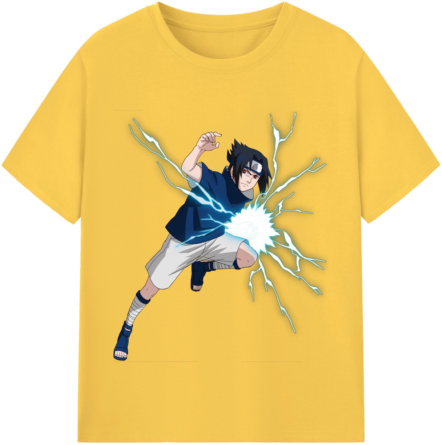 （画像用） NARUTO -ナルト- うちは サスケ Uchiha Sasuke 綿100％半袖Tシャツ（フロントプリント）