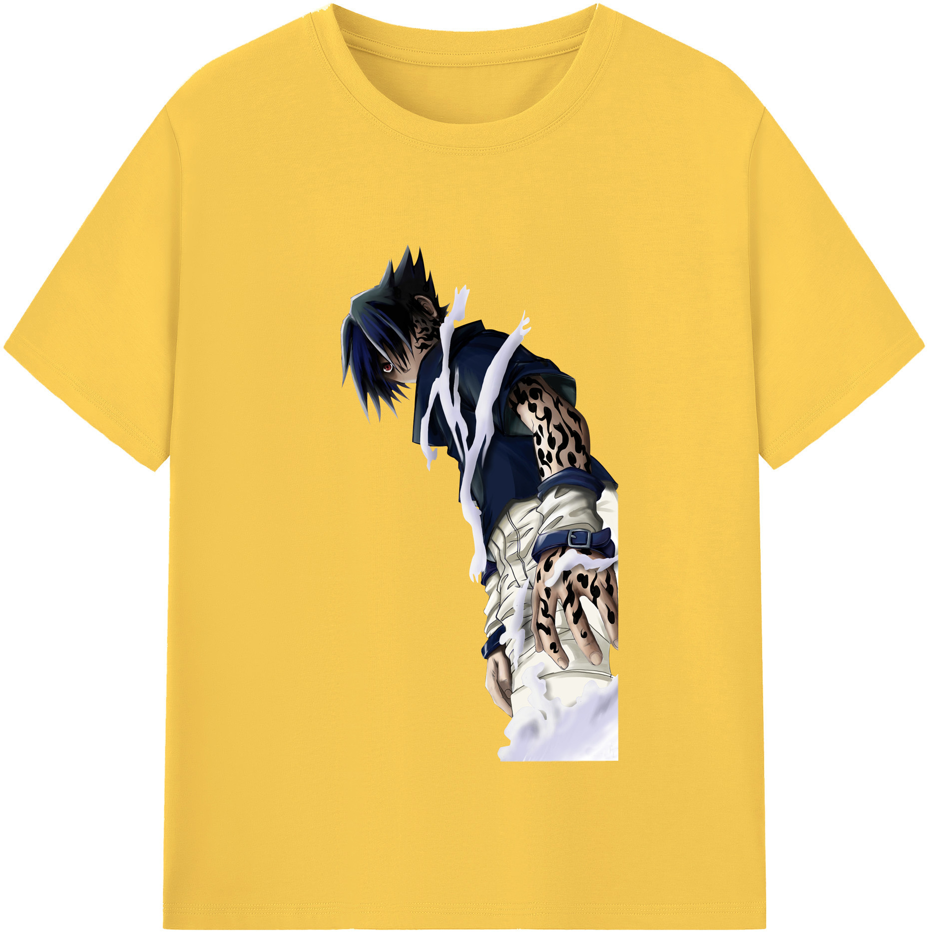 （画像用） NARUTO -ナルト- うちは サスケ Uchiha Sasuke 綿100％半袖Tシャツ（フロントプリント）