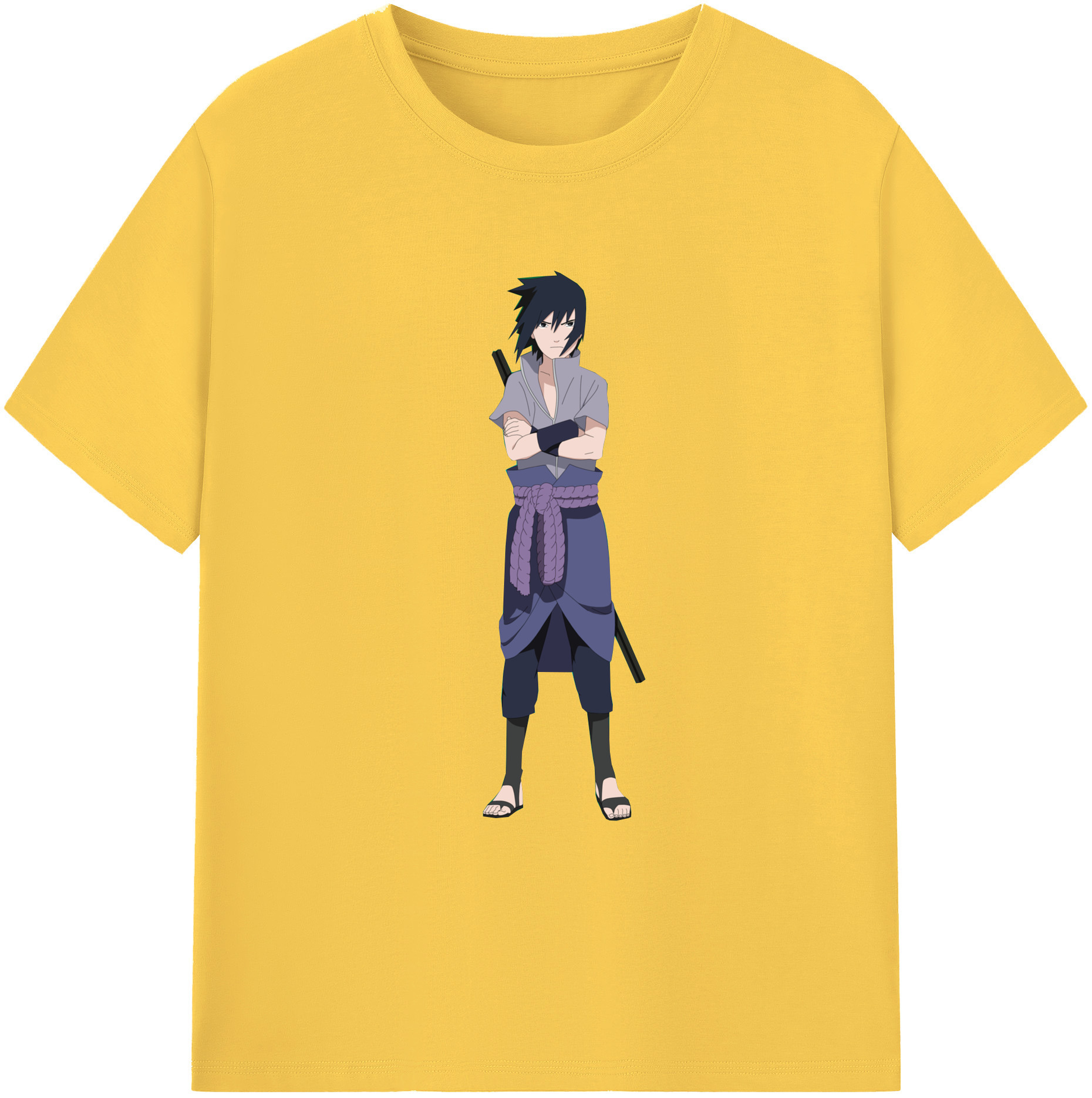 （画像用） NARUTO -ナルト- うちは サスケ Uchiha Sasuke 綿100％半袖Tシャツ（フロントプリント）
