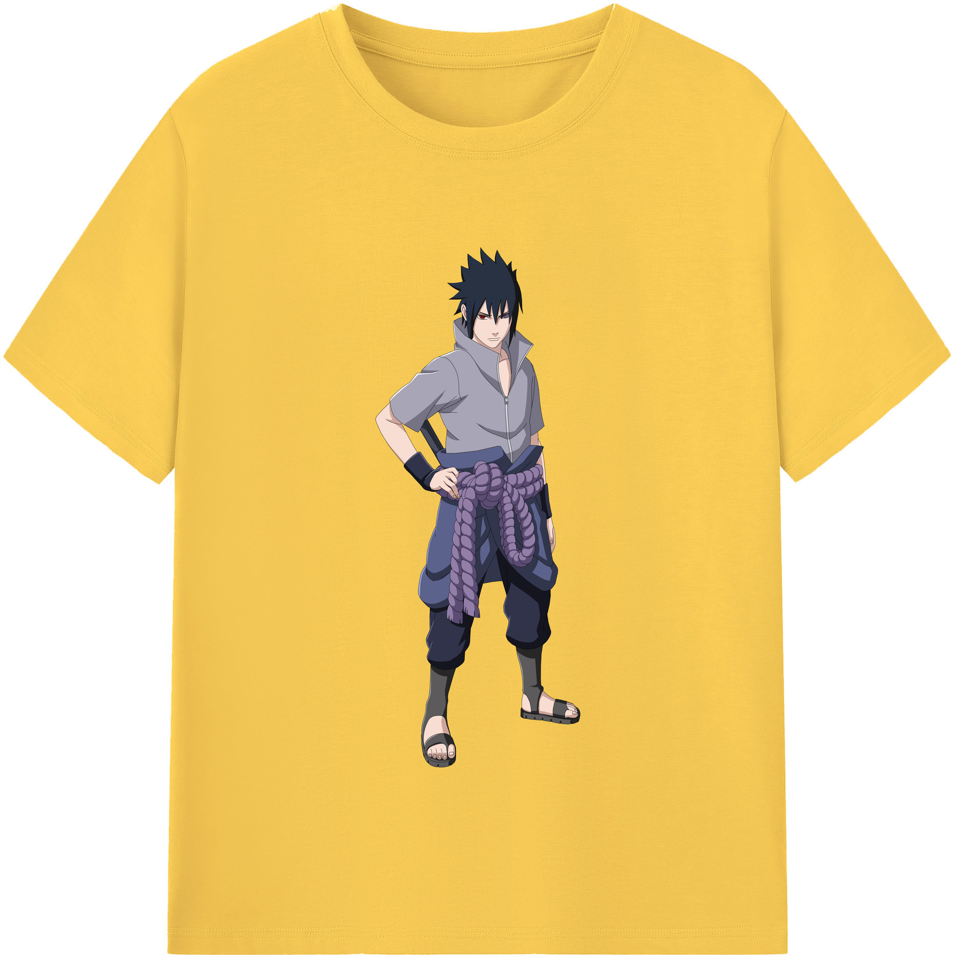 （画像用） NARUTO -ナルト- うちは サスケ Uchiha Sasuke 綿100％半袖Tシャツ（フロントプリント）