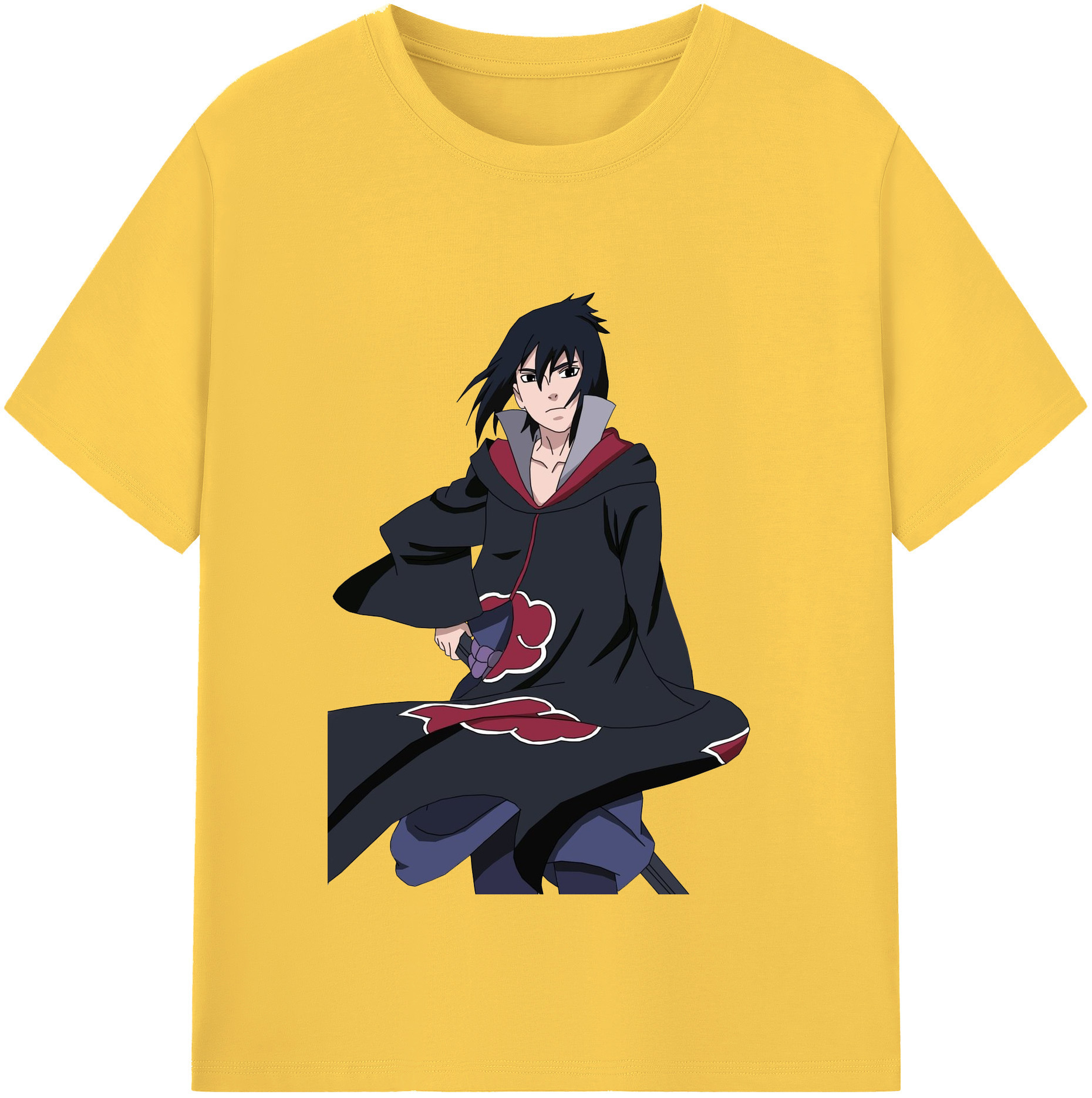 （画像用） NARUTO -ナルト- うちは サスケ Uchiha Sasuke 綿100％半袖Tシャツ（フロントプリント）