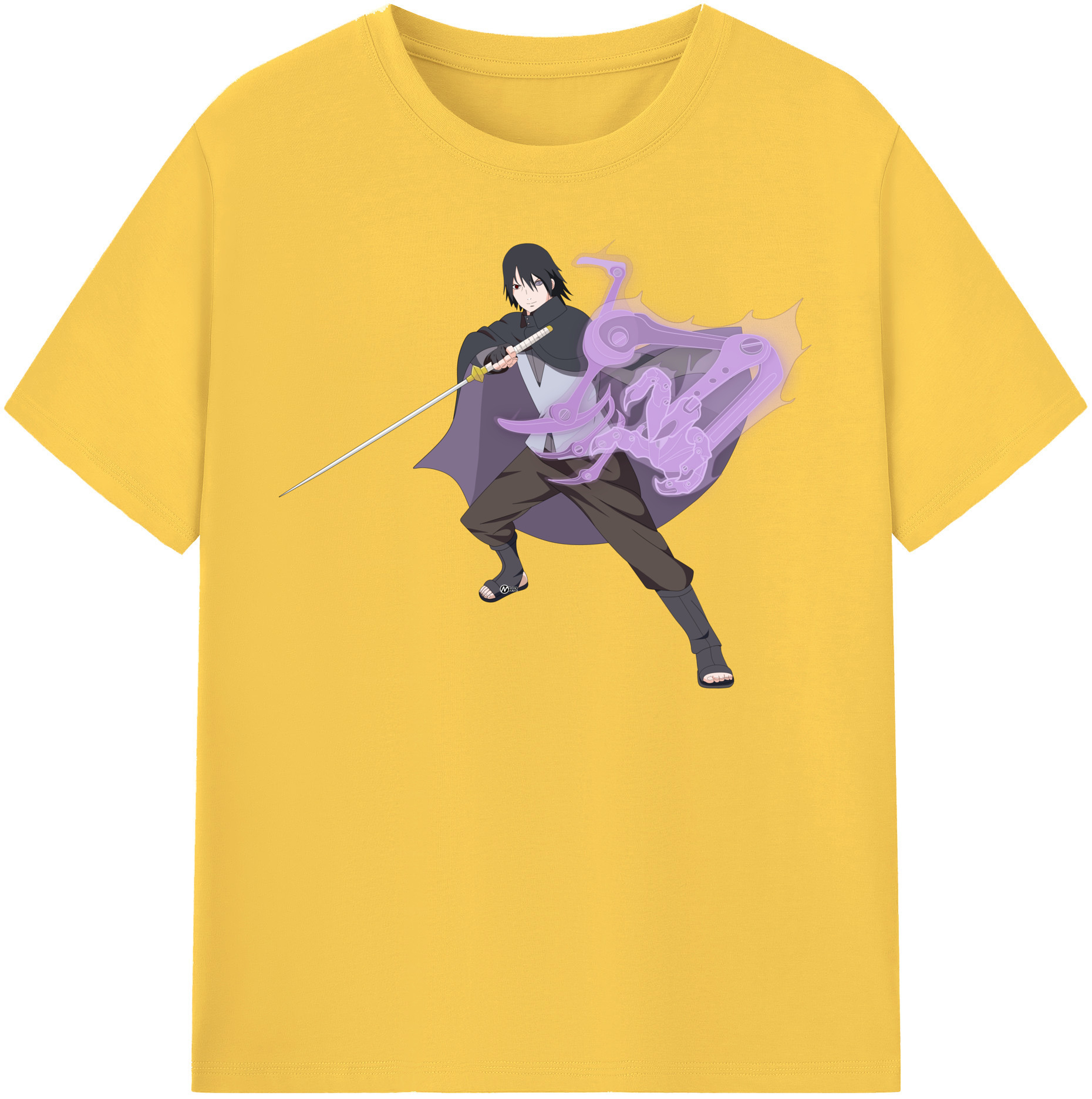 （画像用） NARUTO -ナルト- うちは サスケ Uchiha Sasuke 綿100％半袖Tシャツ（フロントプリント）