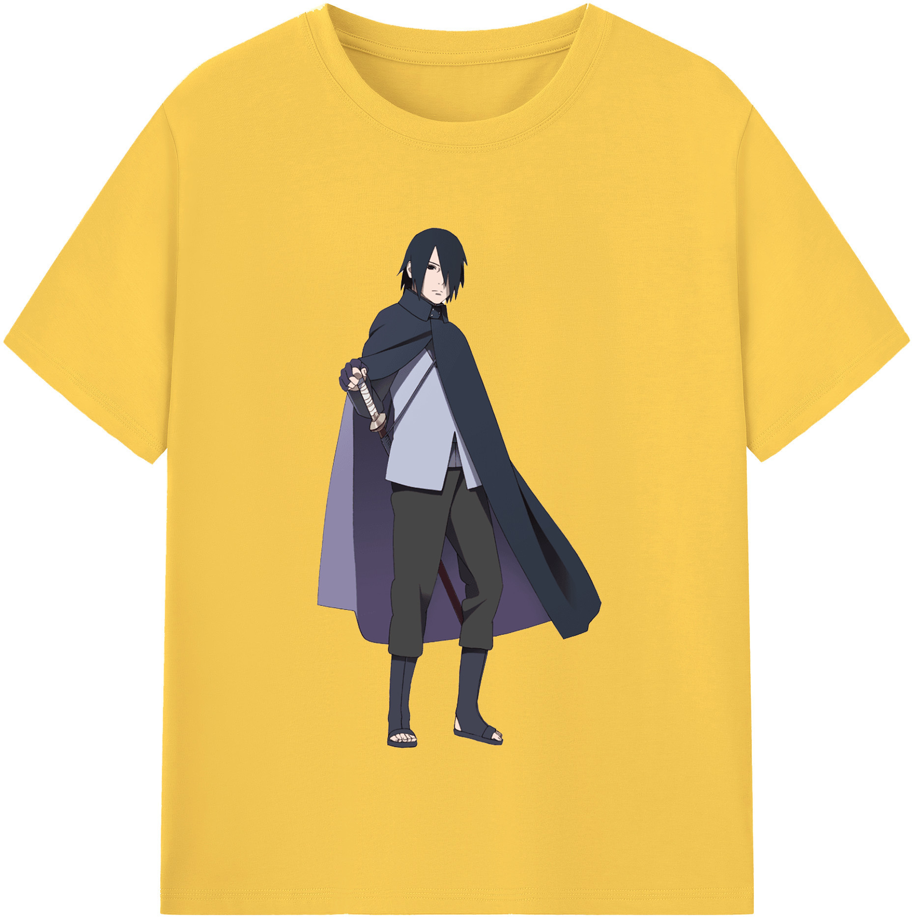 （画像用） NARUTO -ナルト- うちは サスケ Uchiha Sasuke 綿100％半袖Tシャツ（フロントプリント）